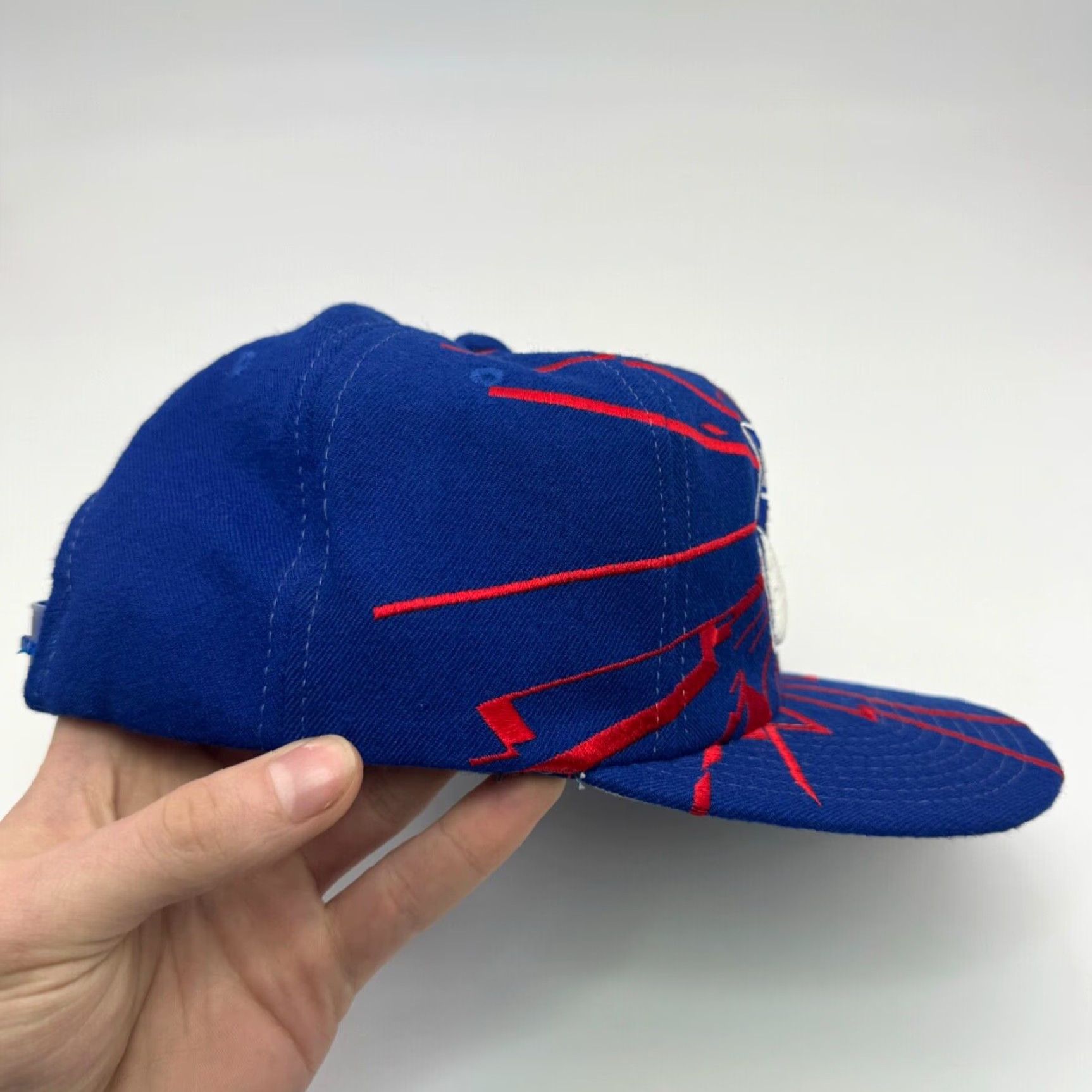 Starter Vintage Starter NHL New York Rangers Shockwave All Over Wool Snapback Hat, 90s College Retro Sports Cap, Men's Adjustable Baseball Style Size ONE SIZE - 7 Thumbnail