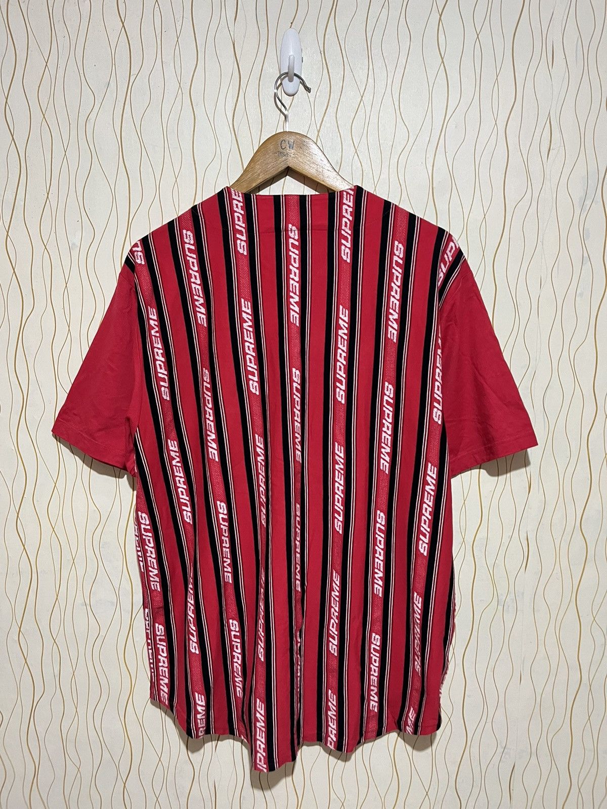 Supreme Supreme 19SS Jacquard logo Supreme baseball jersey shirt Size US L / EU 52-54 / 3 - 2 Thumbnail