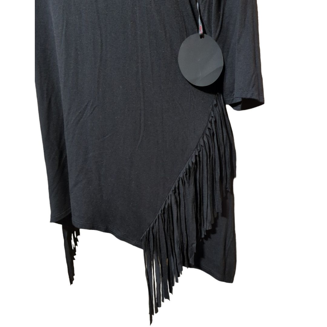 Other FRENCH BLUE Black Stretch Fringe Top 3/4 Sleeve Plus Size 2X Size XXL / US 16-18 / IT 52-54 - 4 Thumbnail