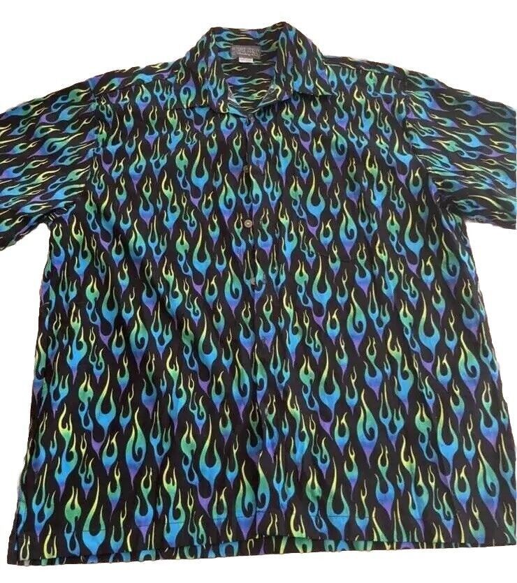 Designer × Vintage High Seas Trading Co Shirt Passion Fire Blue Green USA Size US XL / EU 56 / 4 - 1 Thumbnail