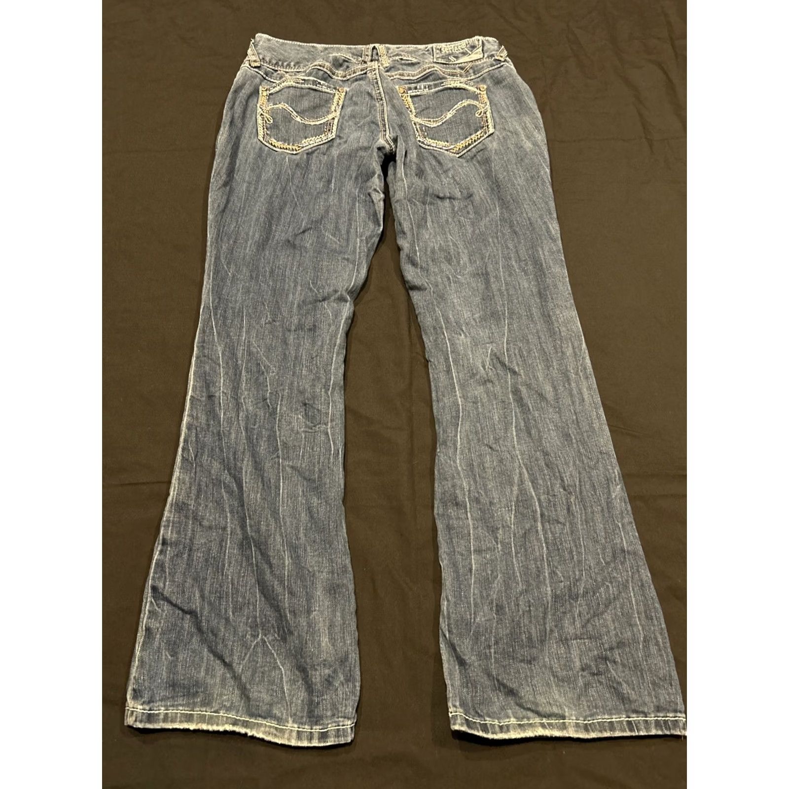Vintage Series 31 Felicity Jeans Womens 9 Blue Distressed Pockets Bootcut Denim Mid Rise 29in Inseam A45 Size 30" / US 8 / IT 44 - 5 Thumbnail