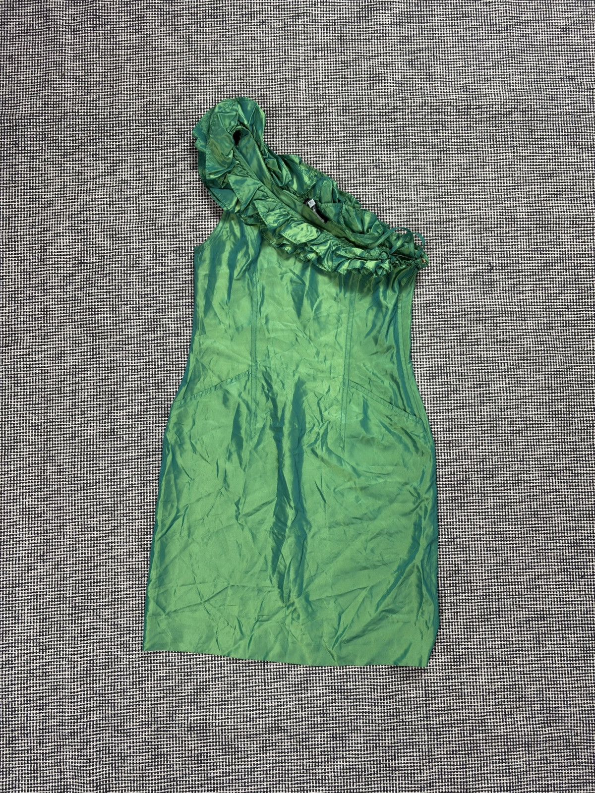Kenzo Kenzo city avant garde asymmetrical satin dress runway | Grailed