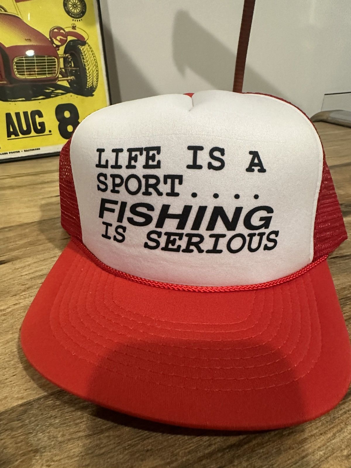 Vintage Vintage Funny Fishing Trucker Hat Snap Back Size ONE SIZE - 2 Thumbnail