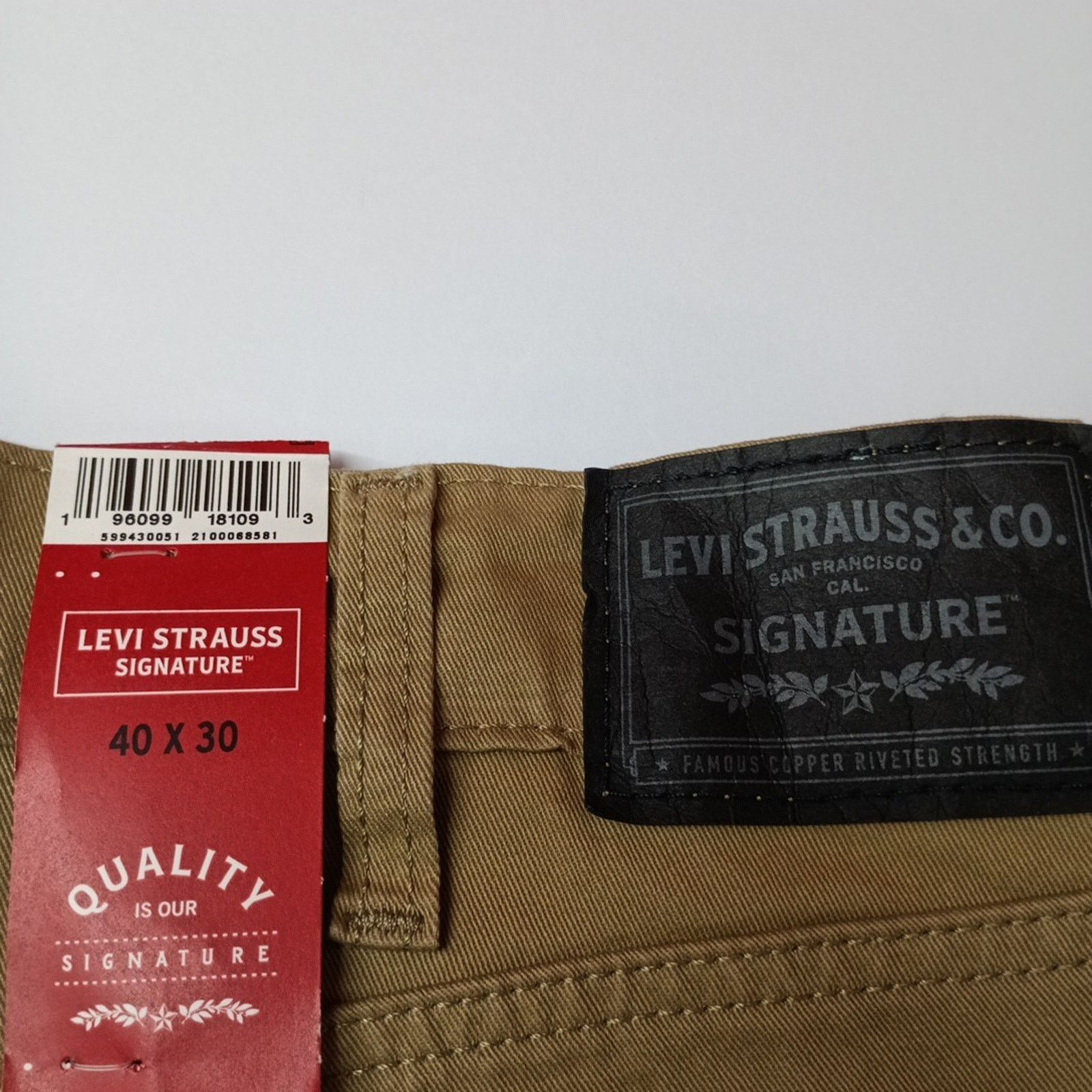Levi's Signature By Levi Strauss Chino Pants Men's Size 40x30 Khaki Size US 40 / EU 56 - 2 Thumbnail