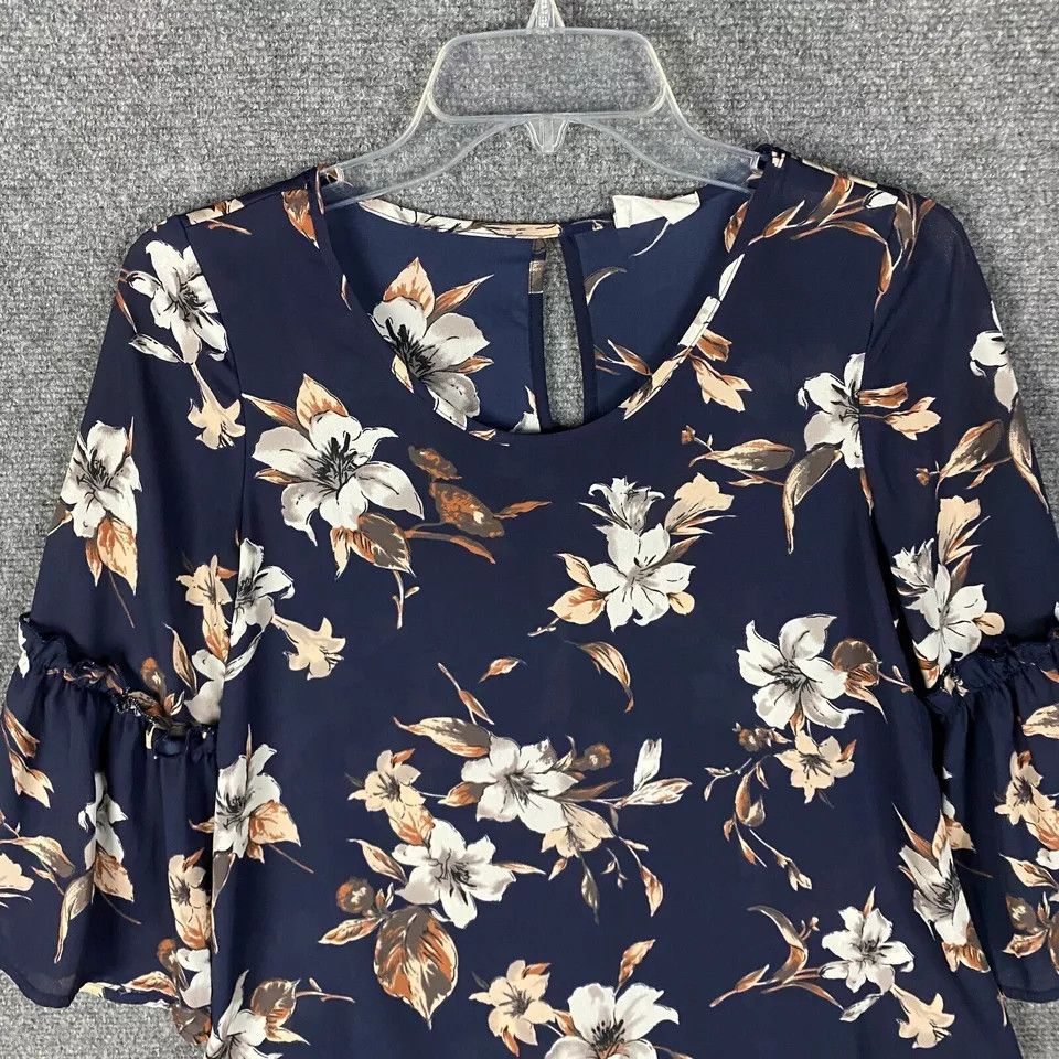 Other Sienna Sky Blouse Women's XS Floral 3/4 Sleeve Polyester Size XS / US 0-2 / IT 36-38 - 2 Thumbnail