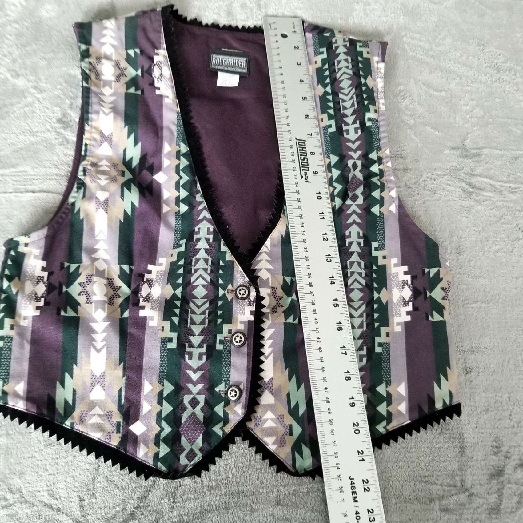 Vintage VINTAGE Roughrider Circle T Aztec Print Tapestry Western Vest Womens Medium USA Size M / US 6-8 / IT 42-44 - 7 Thumbnail