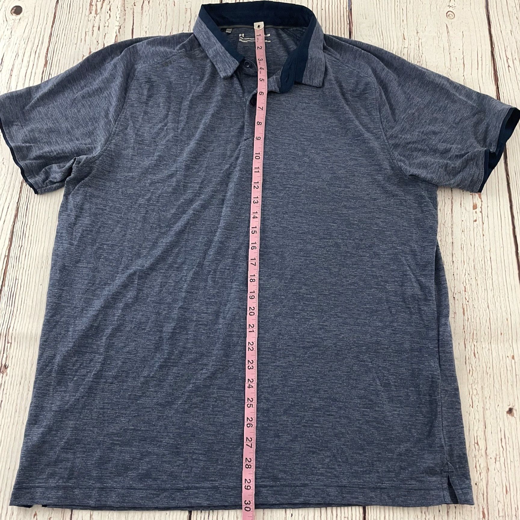 Under Armour Under Armour HeatGear Polo Shirt Mens XL Blue Short Sleeve Button-Up Breathable Solid Polo Shirt Size US XL / EU 56 / 4 - 4 Thumbnail