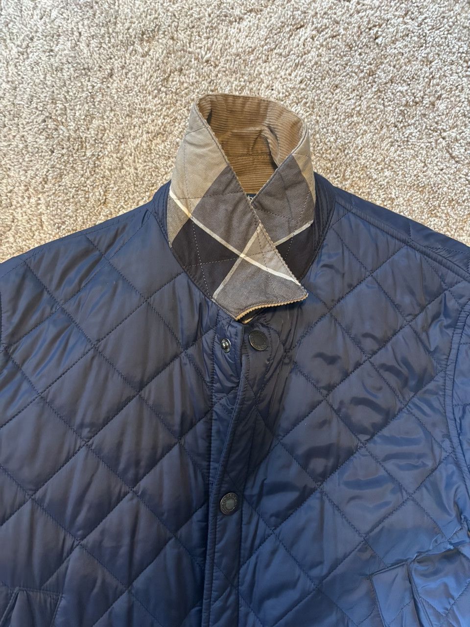 Barbour Glyne Quilted Jacket with Corduroy Neck Size US M / EU 48-50 / 2 - 5 Thumbnail
