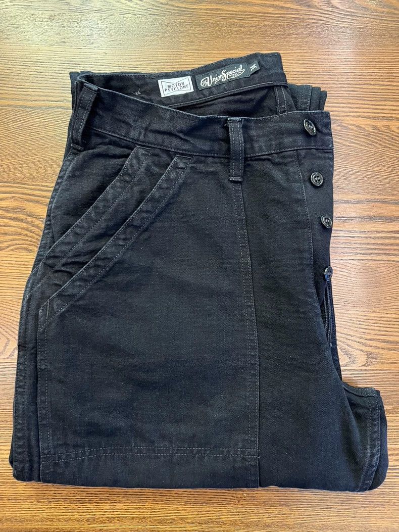 Freewheelers Freewheelers Workwear trousers, black, washed and old Size US 34 / EU 50 - 1 Thumbnail