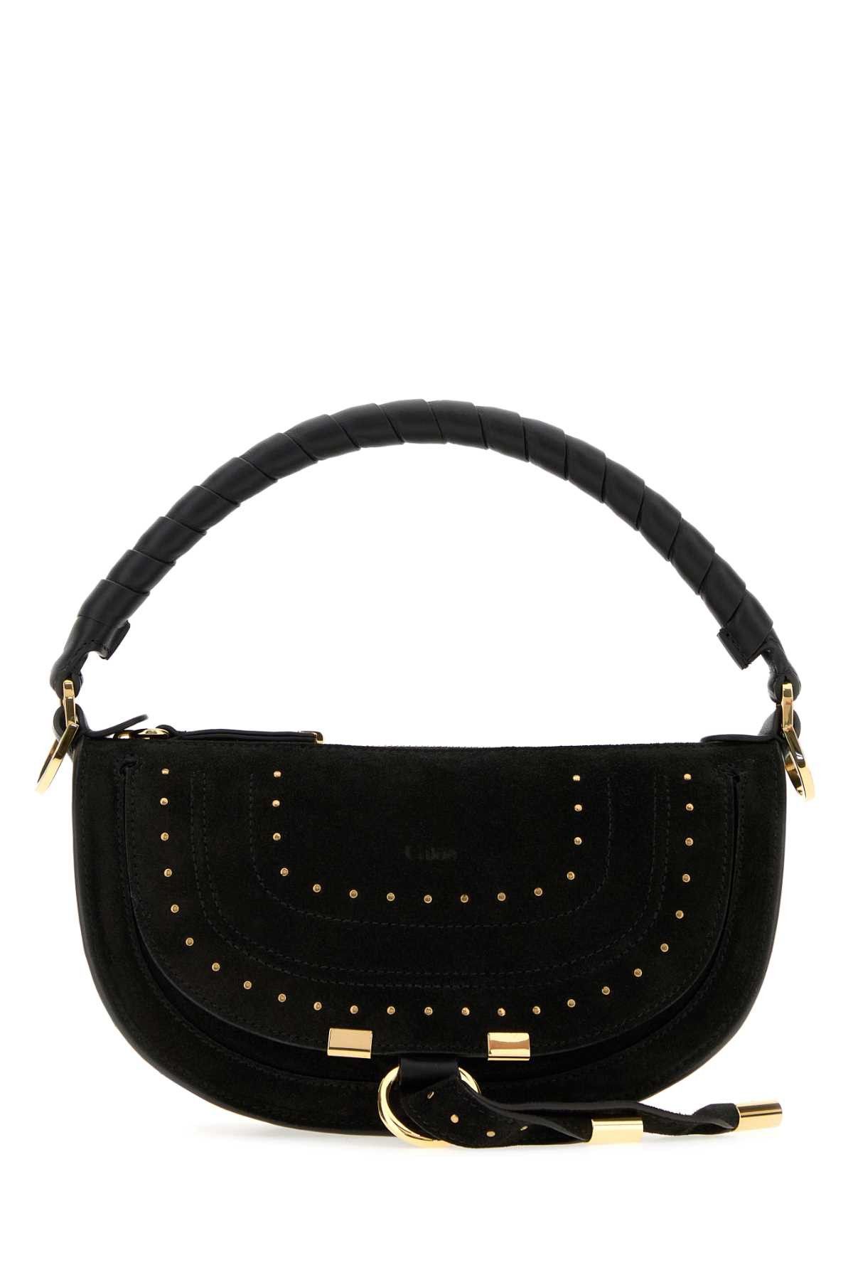 Chloe Black Suede Mini Marcie Shoulder Bag Size ONE SIZE - 1 Thumbnail