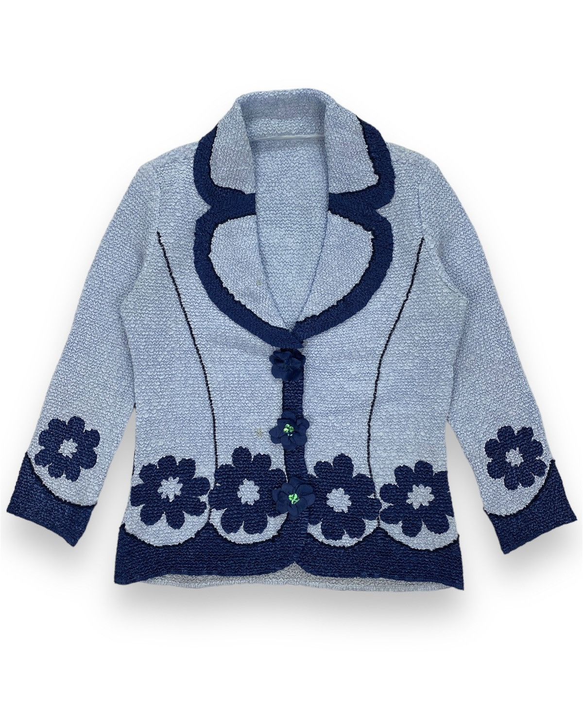 image of Noko Ohno Pleated Coat in Blue, Women's (Size XS)