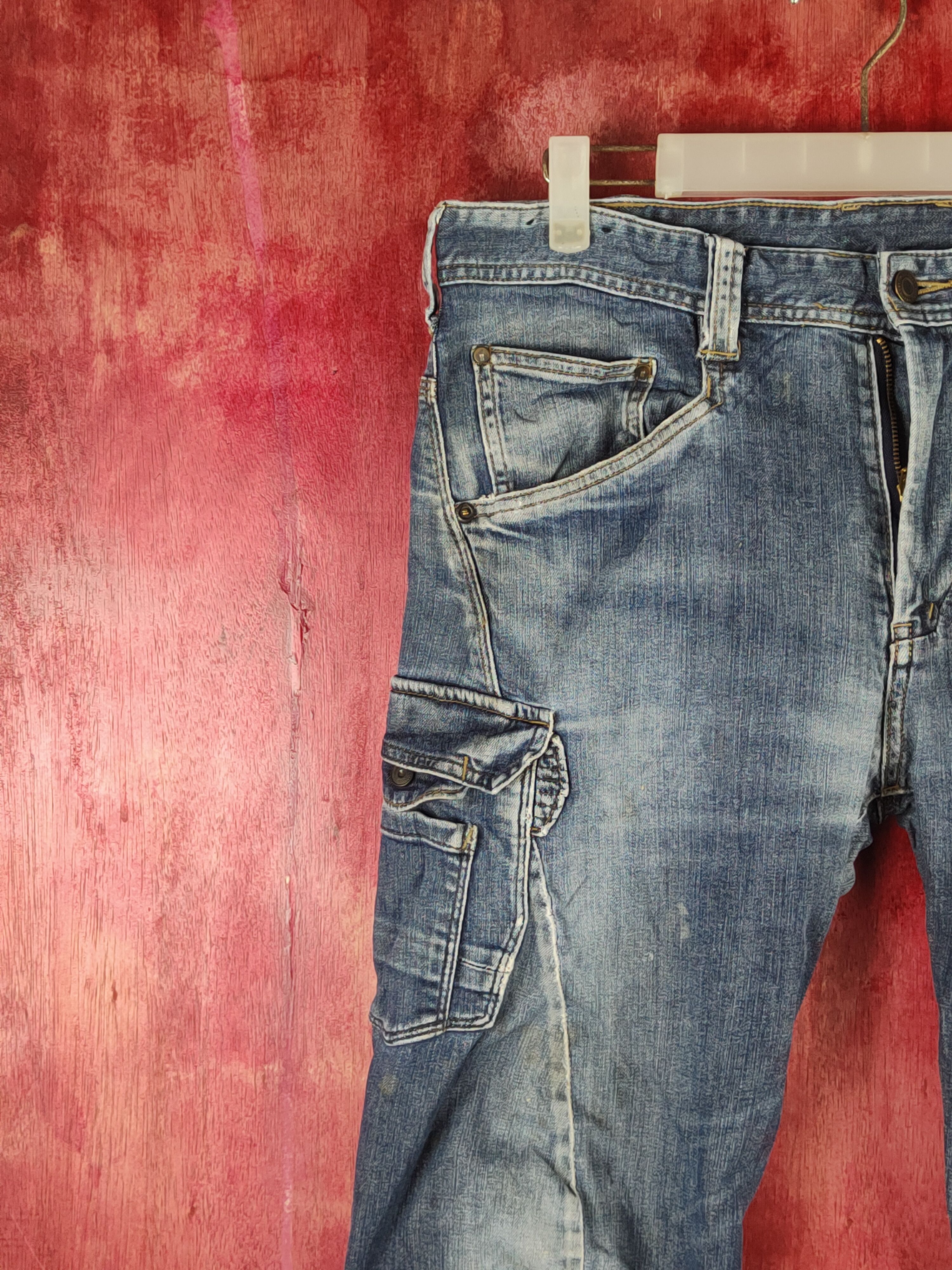 Japanese Brand Evenriver Dark Blue Faded Distressed Ripped Jeans #S2361 Size US 34 / EU 50 - 3 Thumbnail