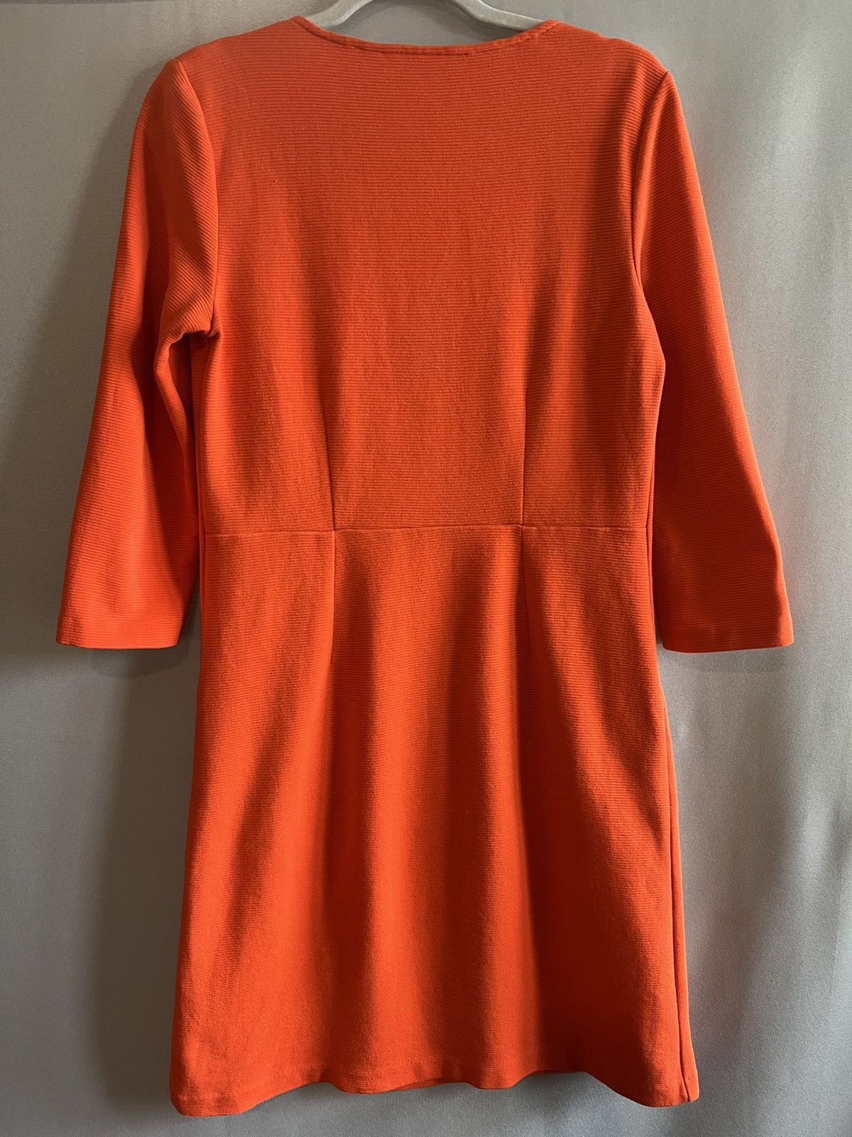 Boden Boden Orange Jasmine Ottoman Ribbed V-Neck Dress Pockets 6R Size M / US 6-8 / IT 42-44 - 2 Thumbnail