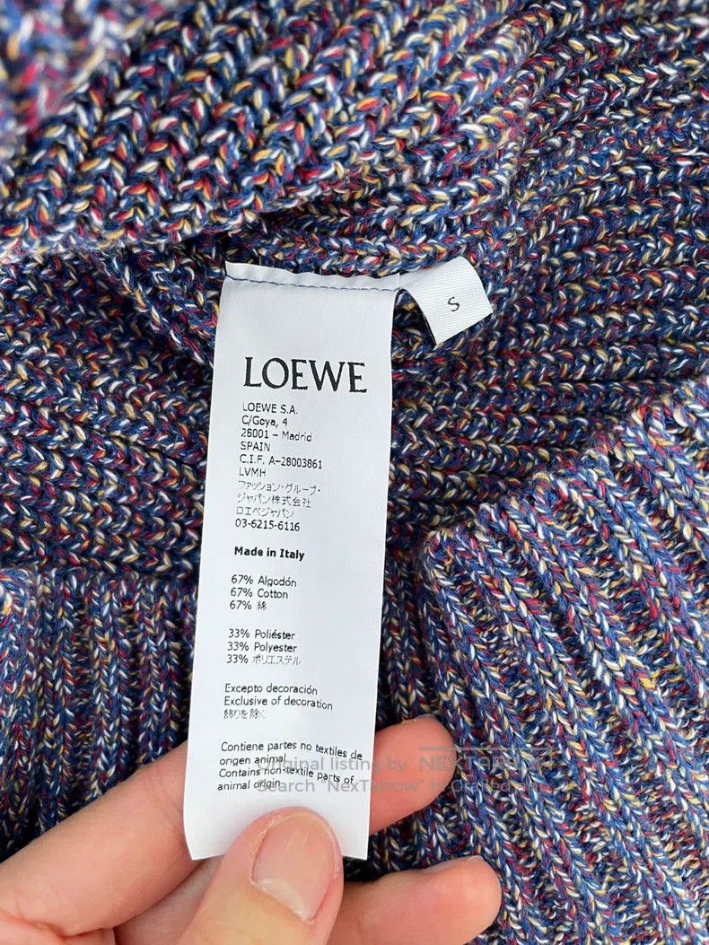 Loewe Loewe Men's Half High Neck Mixed Fabric Sleeve Label Sweat Size US S / EU 44-46 / 1 - 5 Thumbnail