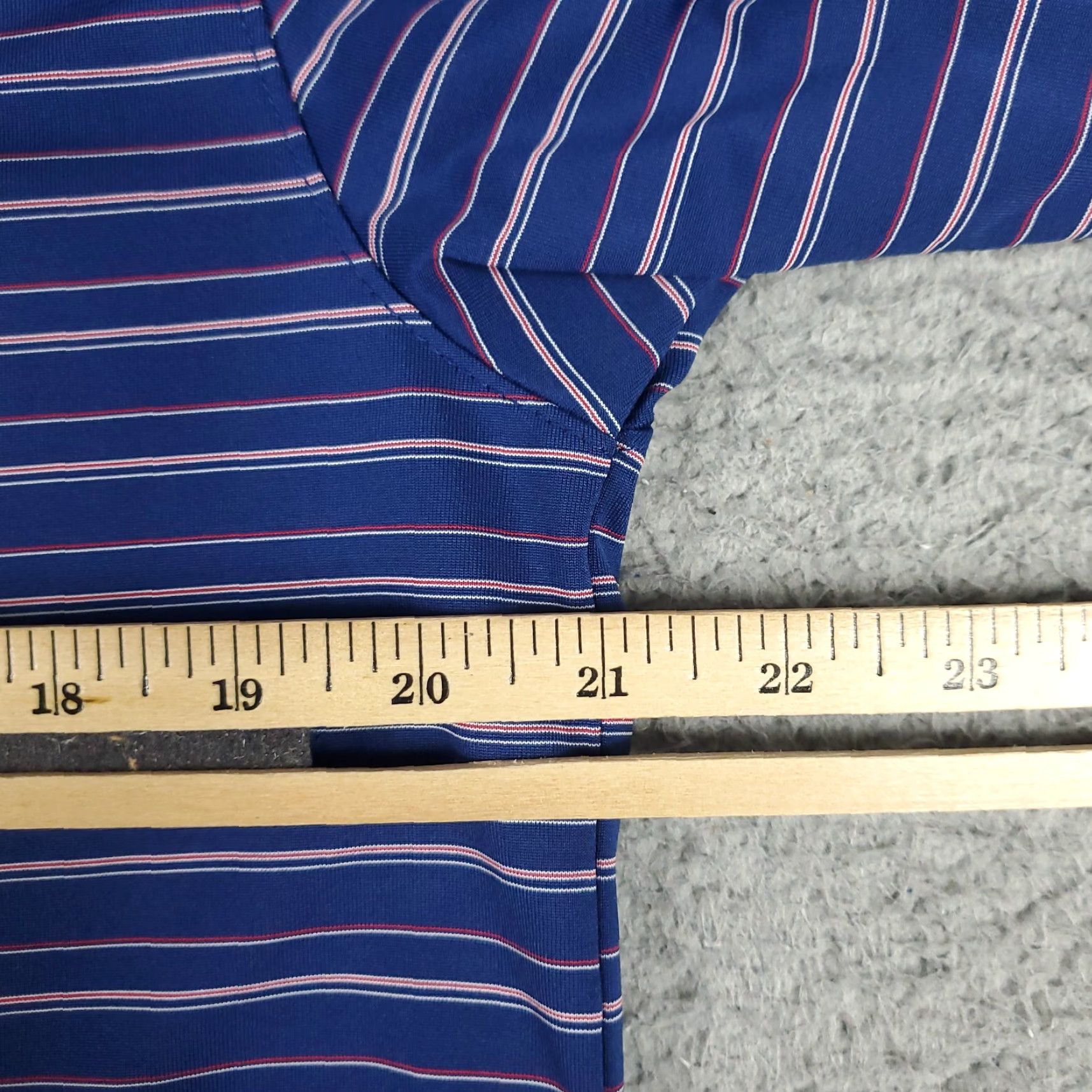 Vintage Greg Norman Polo Shirt Mens M Blue Striped Shark Casual Golf Short Sleeve Size US M / EU 48-50 / 2 - 6 Thumbnail