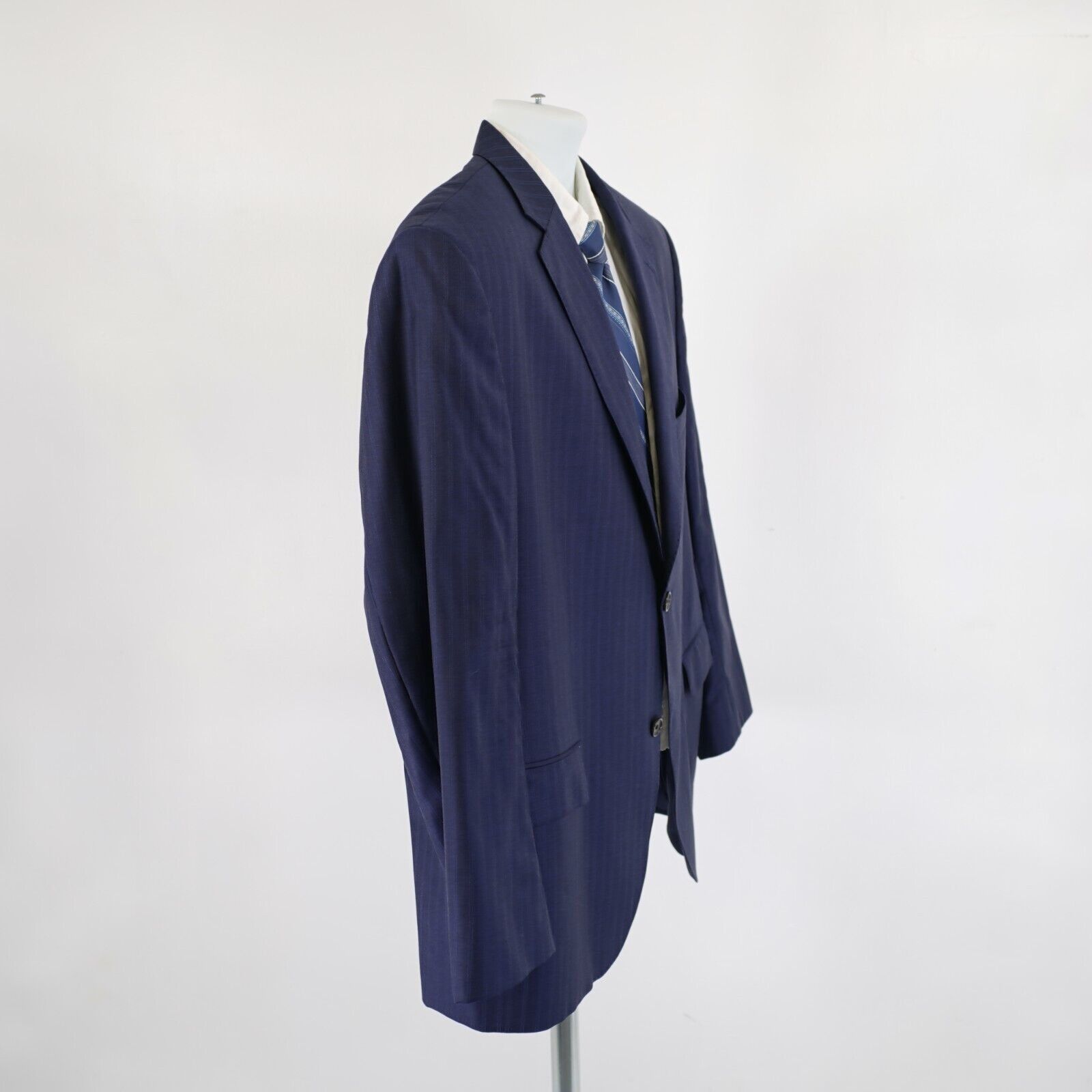 Loro Piana Loro Piana Cremieux Super 130S Wool Denver CT Blue Striped S Size 44S - 7 Thumbnail