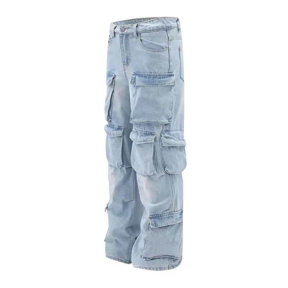 Japanese Brand Vintage Straight leg Washed Blue Jeans Size US 31 - 2 Thumbnail