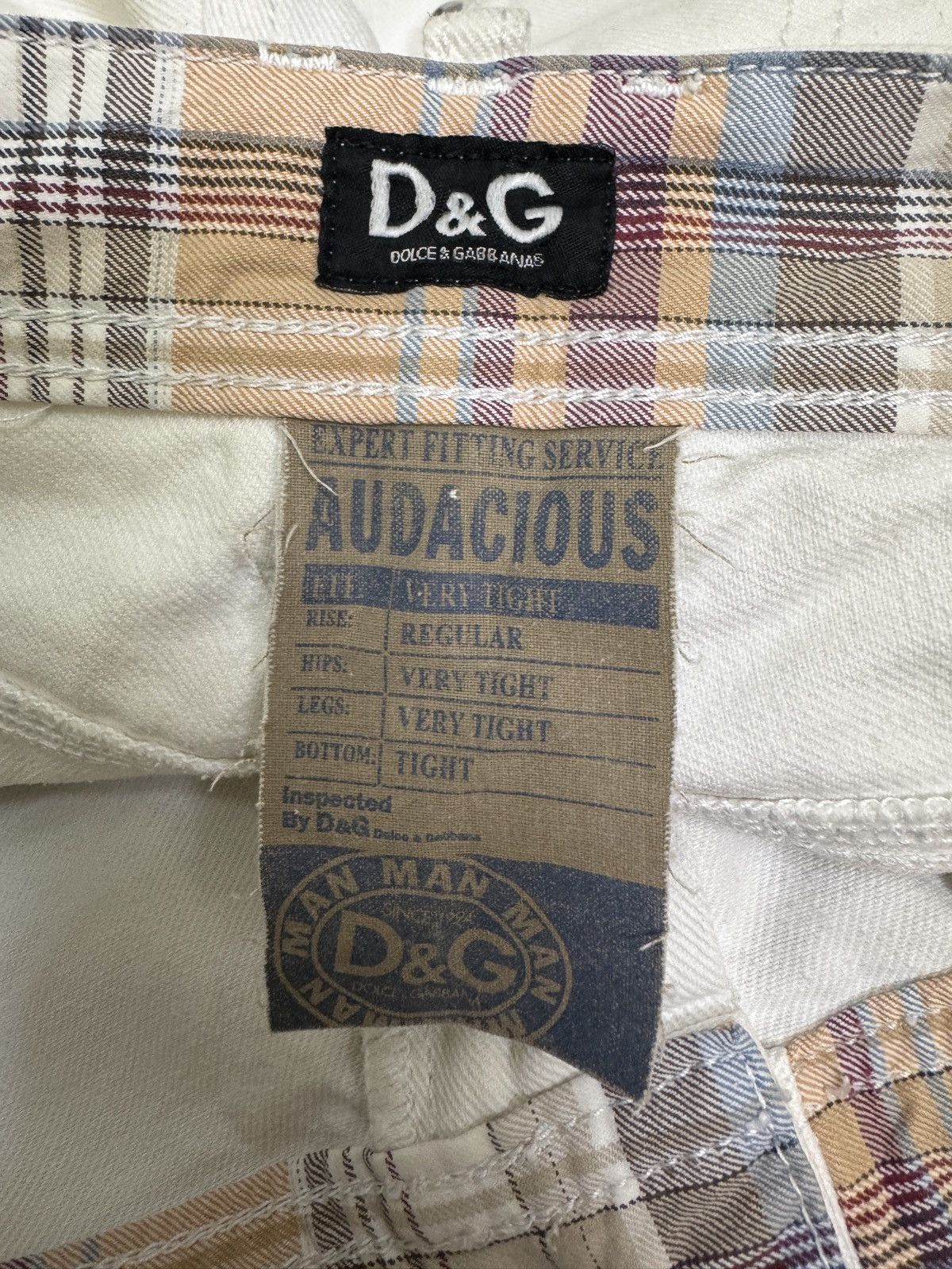 Dolce & Gabbana Vintage Dolce & Gabbana White Straight-Leg Jeans D&G Patch Size US 33 - 13 Thumbnail