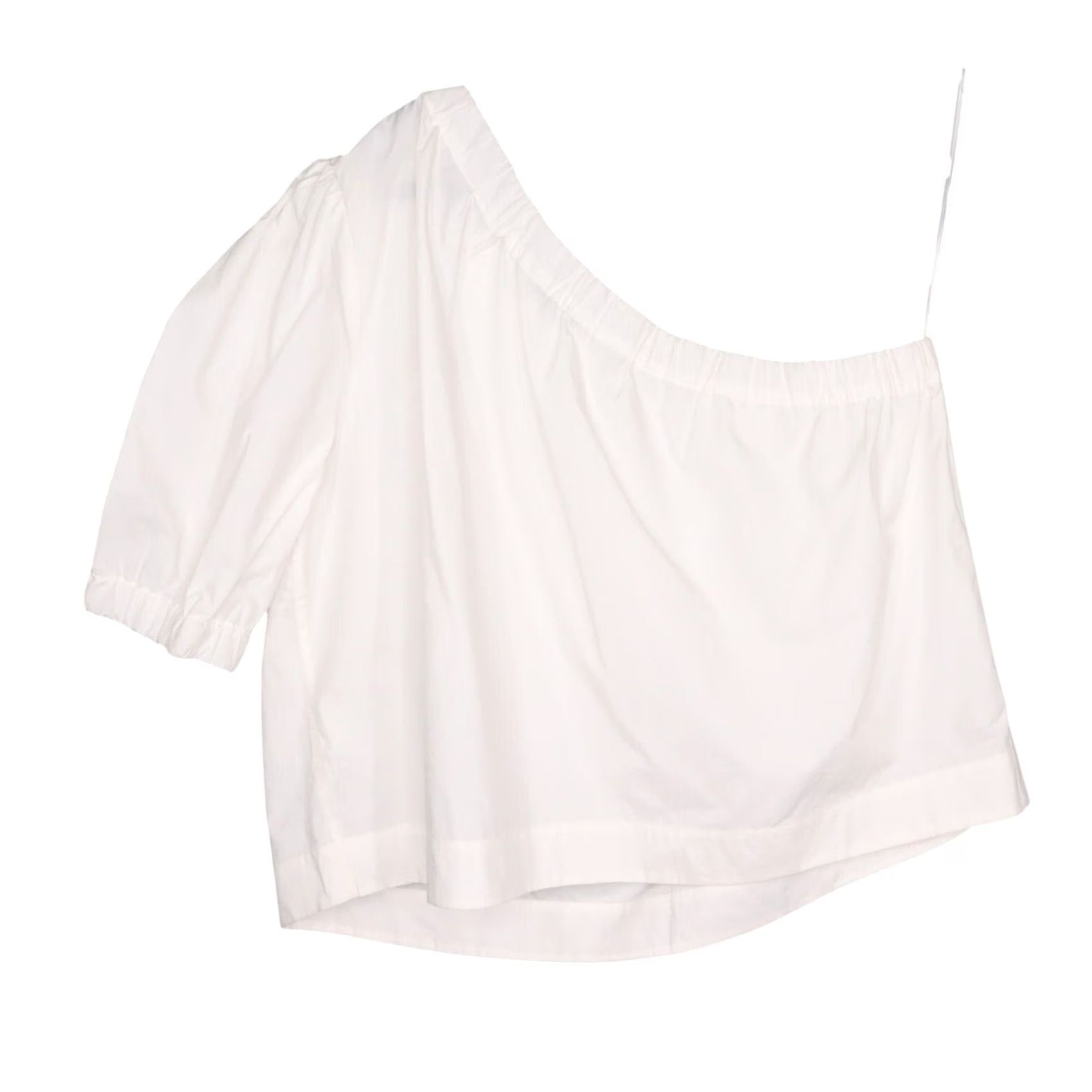 Rails Rails One Shoulder Puff Sleeve Top L White Cotton Poplin NWT Jayla Blouse Summer Womens Size L / US 10 / IT 46 - 7 Thumbnail