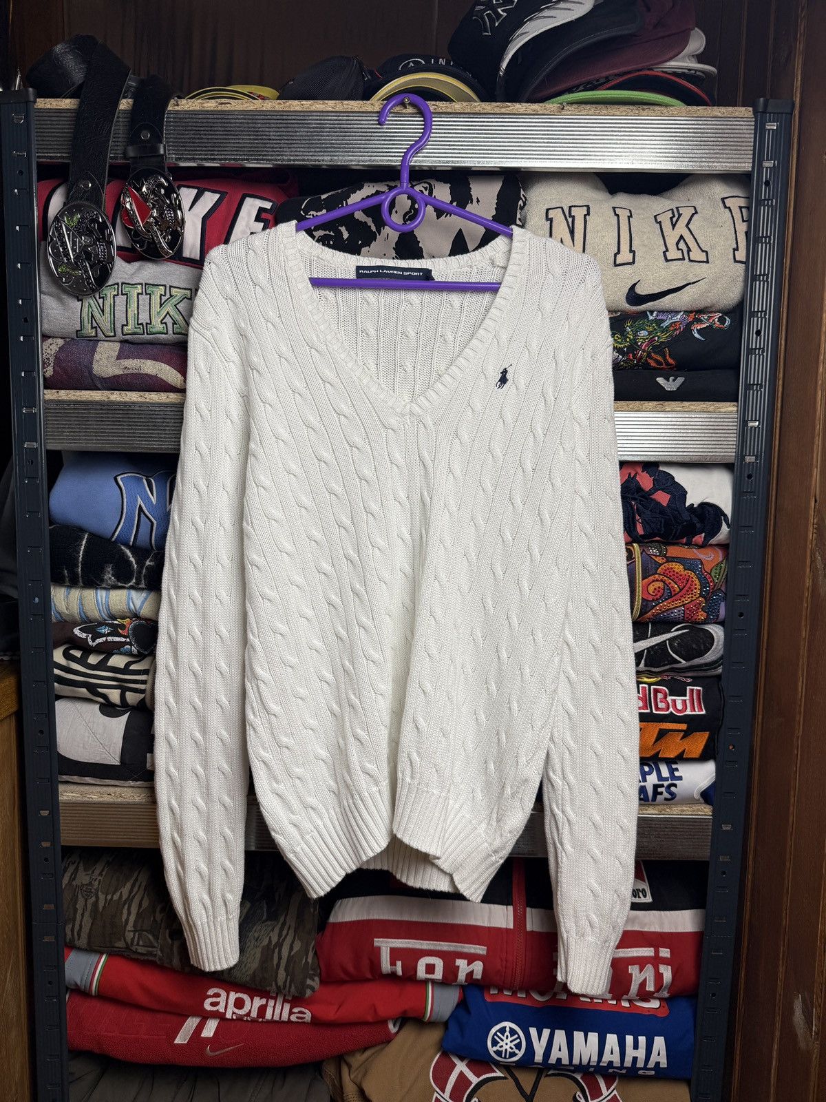 Polo Ralph Lauren RALPH LAUREN White Sweater V-neck Size XL / US 12-14 / IT 48-50 - 1 Thumbnail