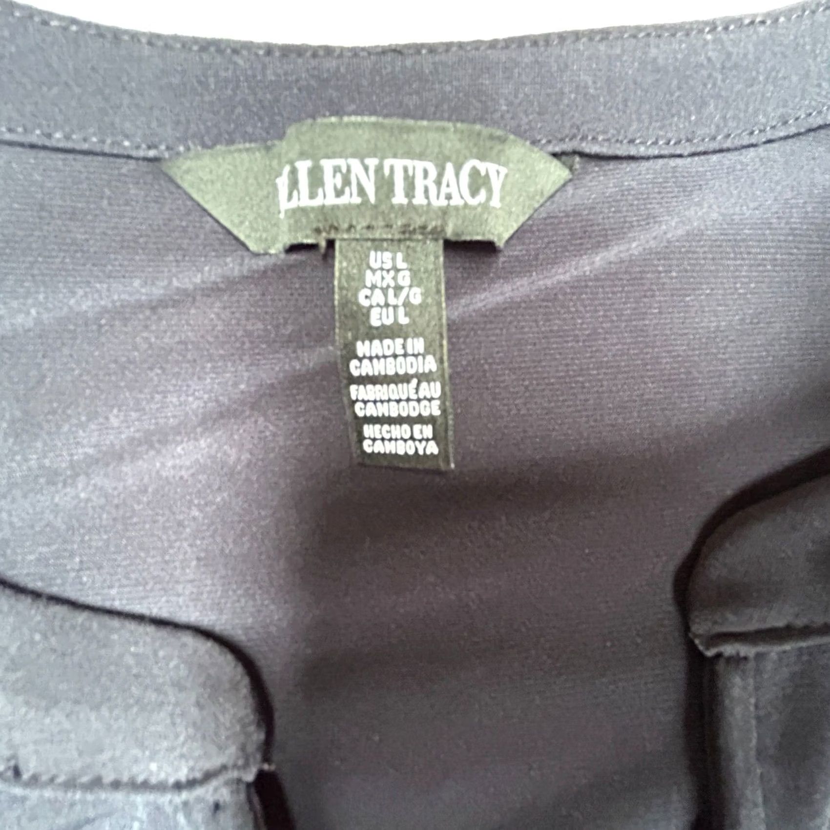 Ellen Tracy ELLEN TRACY Women's 3/4 Sleeve Zip Front Utility Top Navy Large New Size L / US 10 / IT 46 - 4 Thumbnail