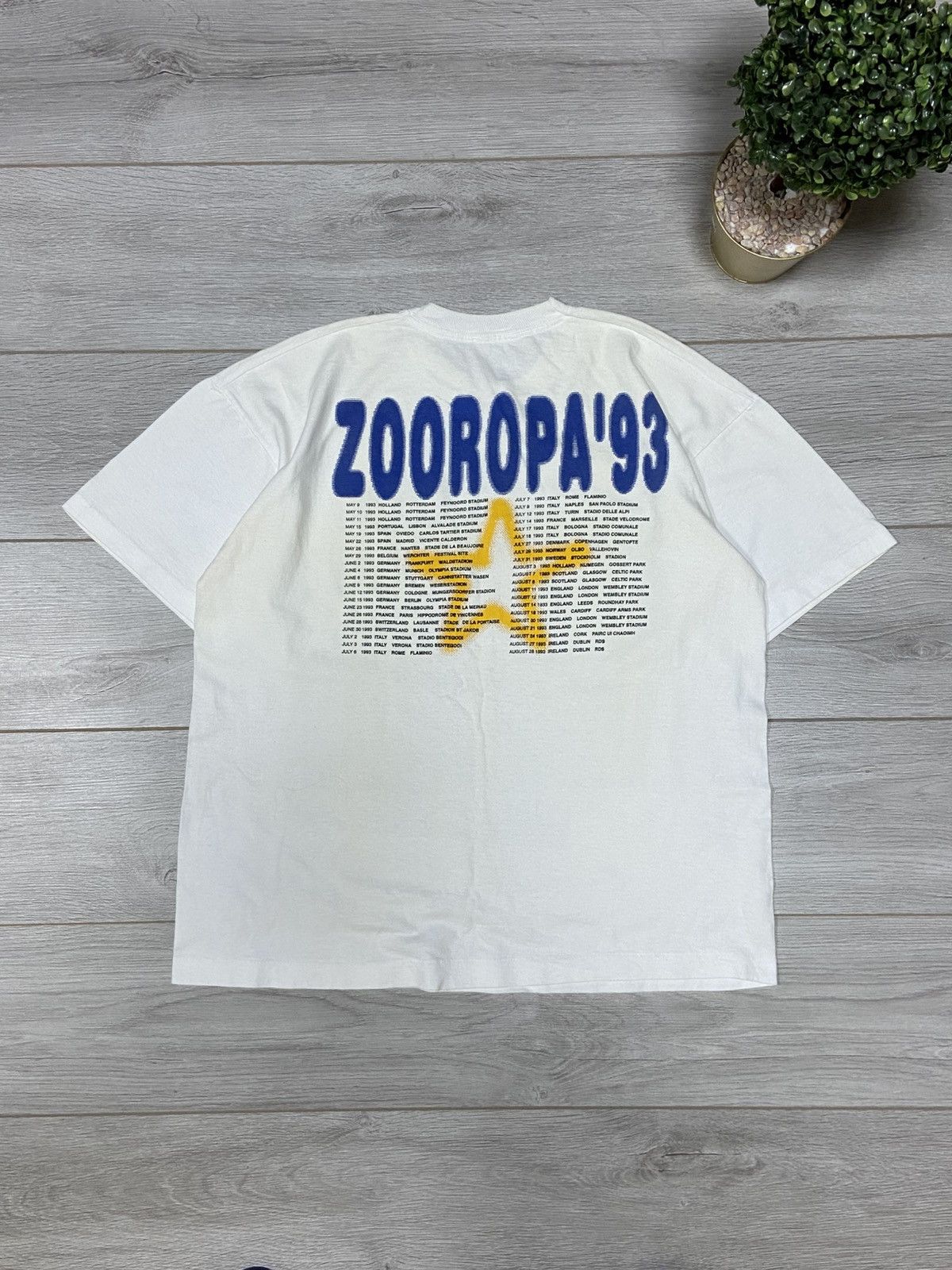 Band Tees Vintage 1993 U2 Zooropa Tee Shirt Size US XL / EU 56 / 4 - 2 Thumbnail