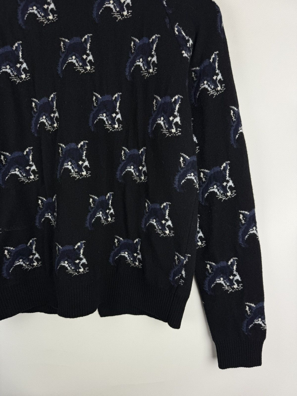 Maison Kitsune Maison Kitsune Multilogo Wool Silk Cashmere Back Zip Sweater Size S / US 4 / IT 40 - 6 Thumbnail