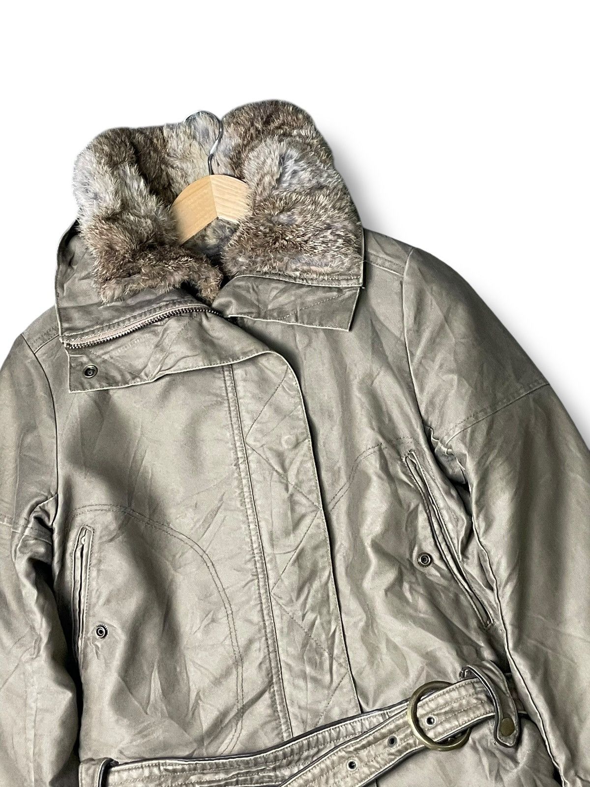 If Six Was Nine × Japanese Brand × Le Grande Bleu (L.G.B.) Unbranded Brand Fur Belted Jacket (64) Size US XXS / EU 40 - 2 Thumbnail
