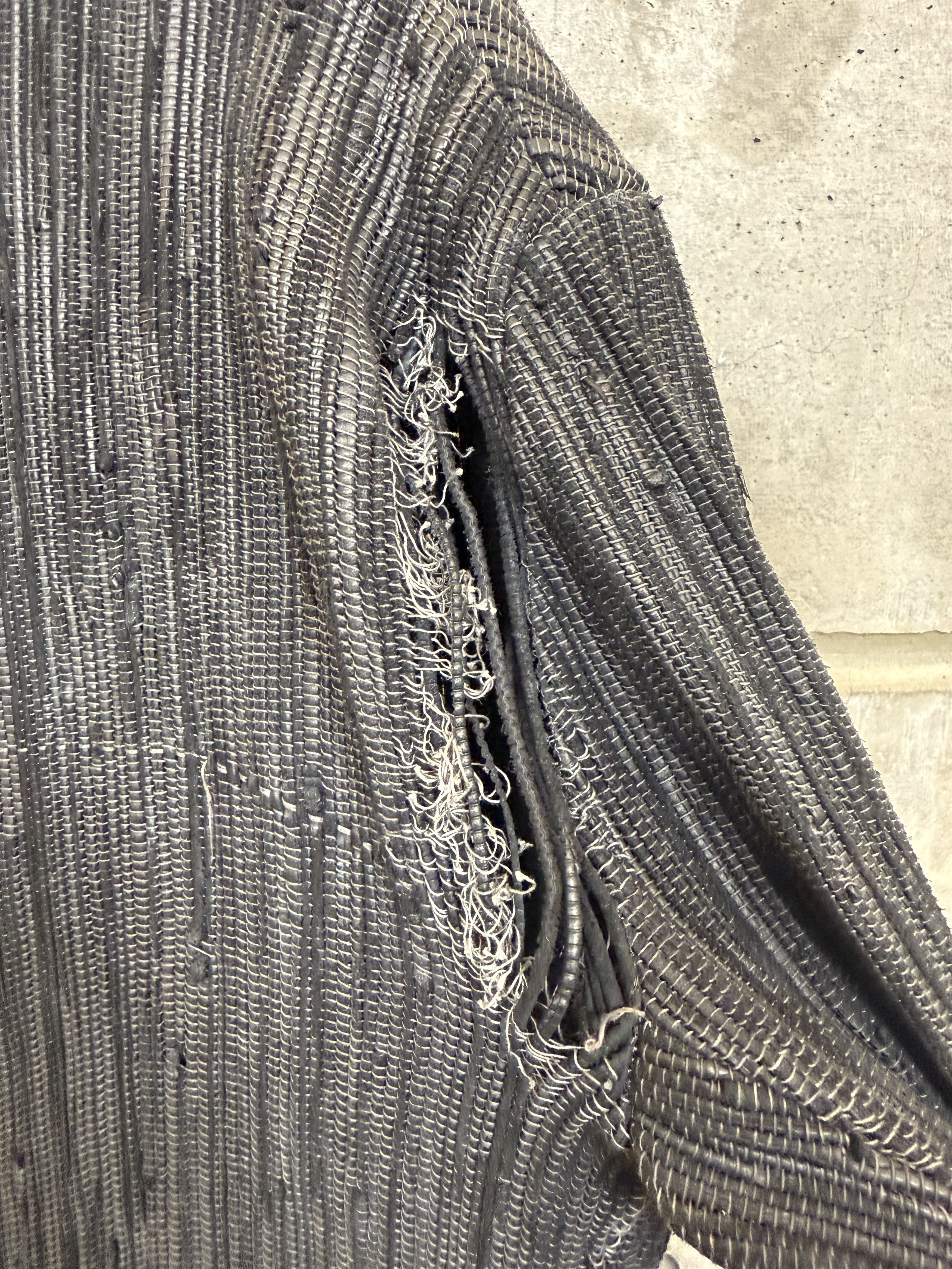 Greg Lauren FW16 Greg Lauren Fur Hood Charcoal Woven Leather Nomad Coat Size US L / EU 52-54 / 3 - 5 Thumbnail
