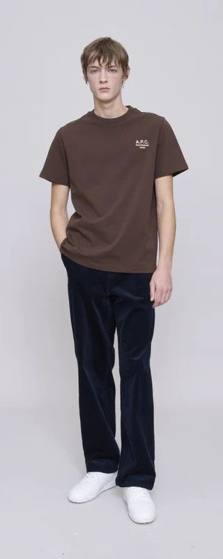 A.P.C. o1mle1125 Standard Rue Madame T-Shirt in Brown Size US S / EU 44-46 / 1 - 2 Thumbnail