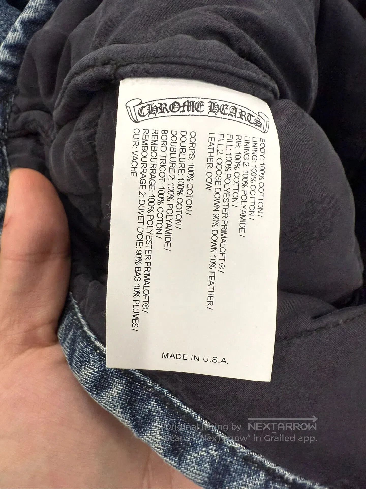 Chrome Hearts Chrome Hearts Diamond Quilted Denim Down Jacket. Size US M / EU 48-50 / 2 - 5 Thumbnail