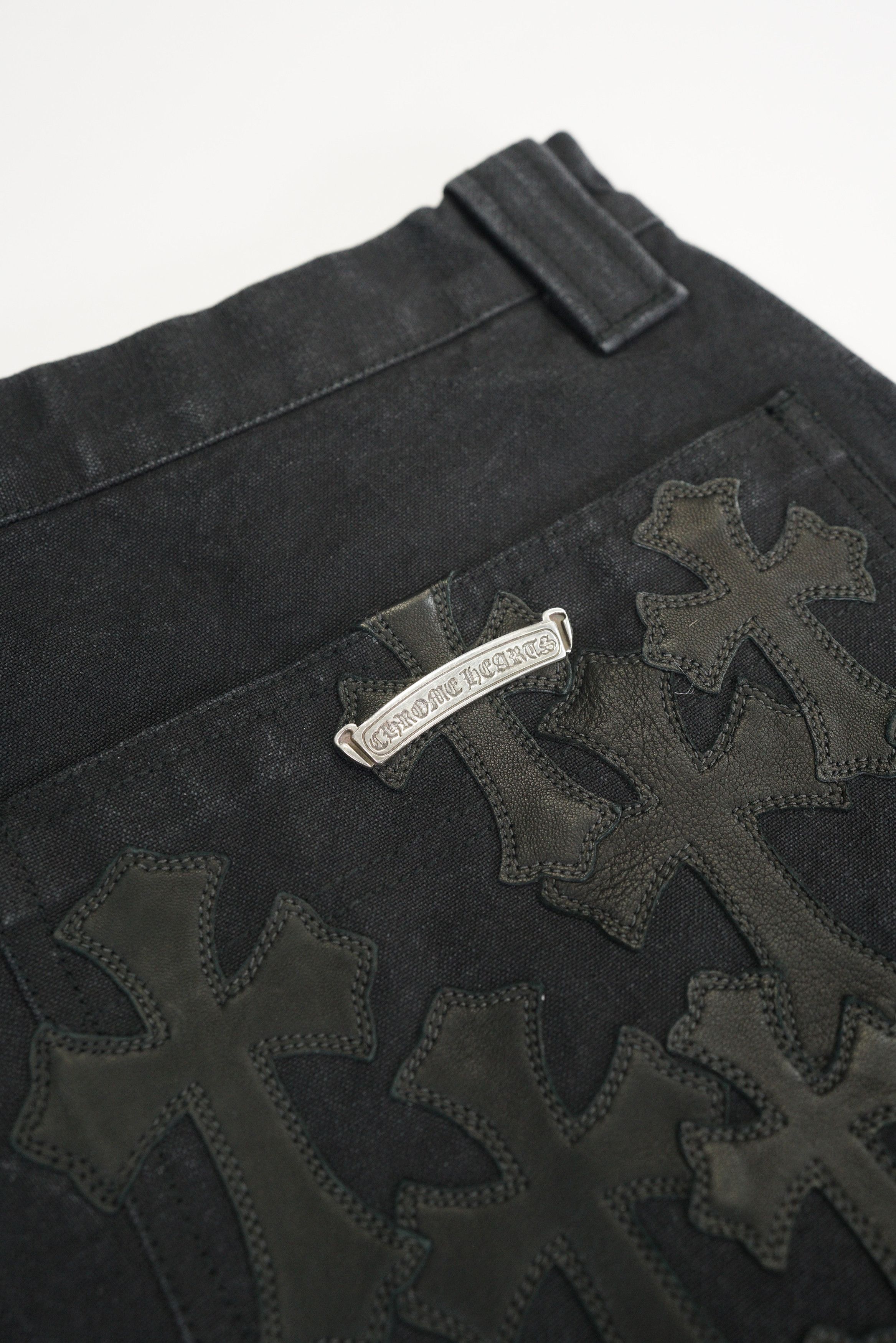 Chrome Hearts Chrome Hearts Black Leather Cross Patch Carpenter Shorts Size US 36 / EU 52 - 3 Thumbnail