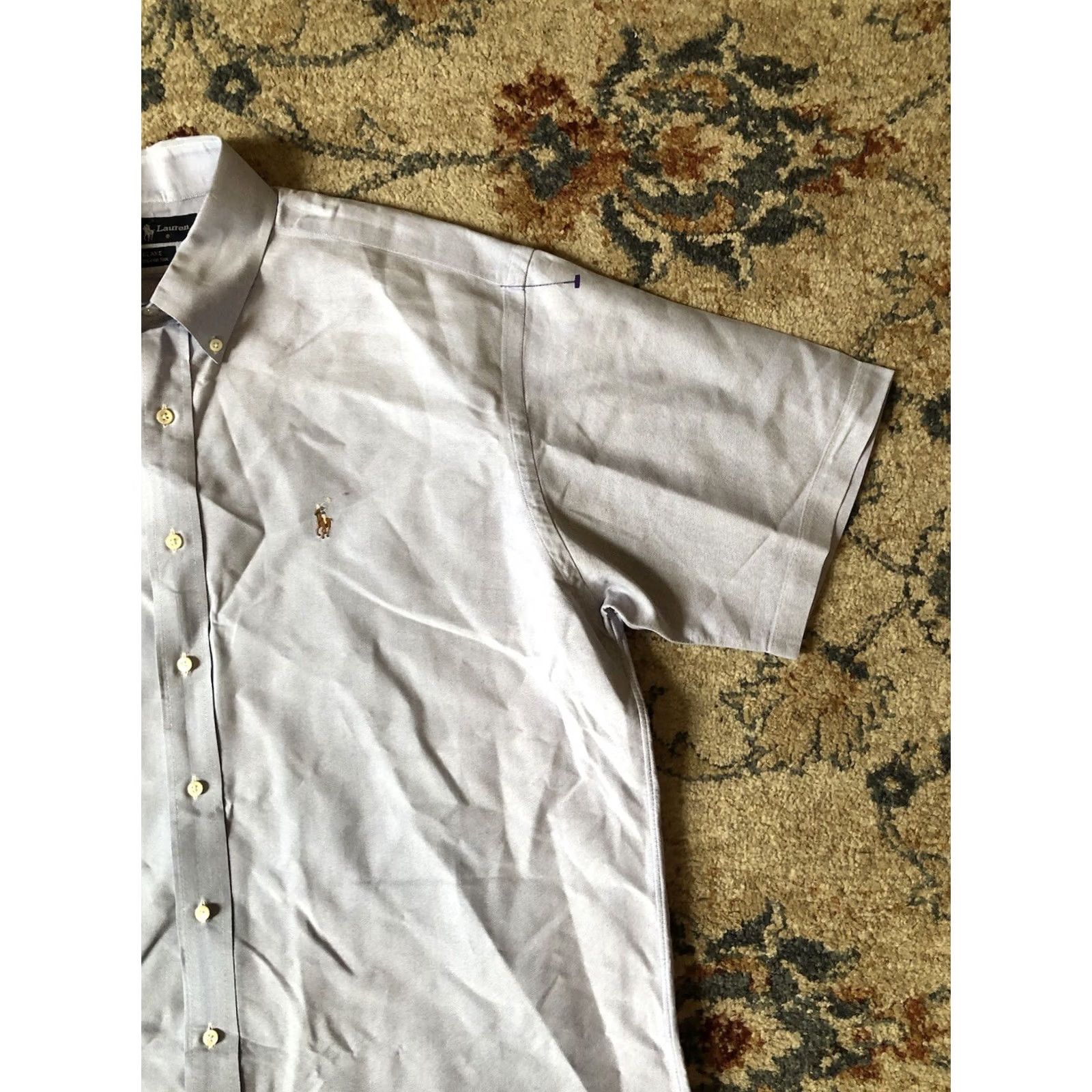 Ralph Lauren Ralph Lauren Blake Oxford Shirt Short Sleeve Button-Up Flesh Pony Blue 100% Cotton L Mens Regular Collared Button-Down Size US L / EU 52-54 / 3 - 4 Thumbnail