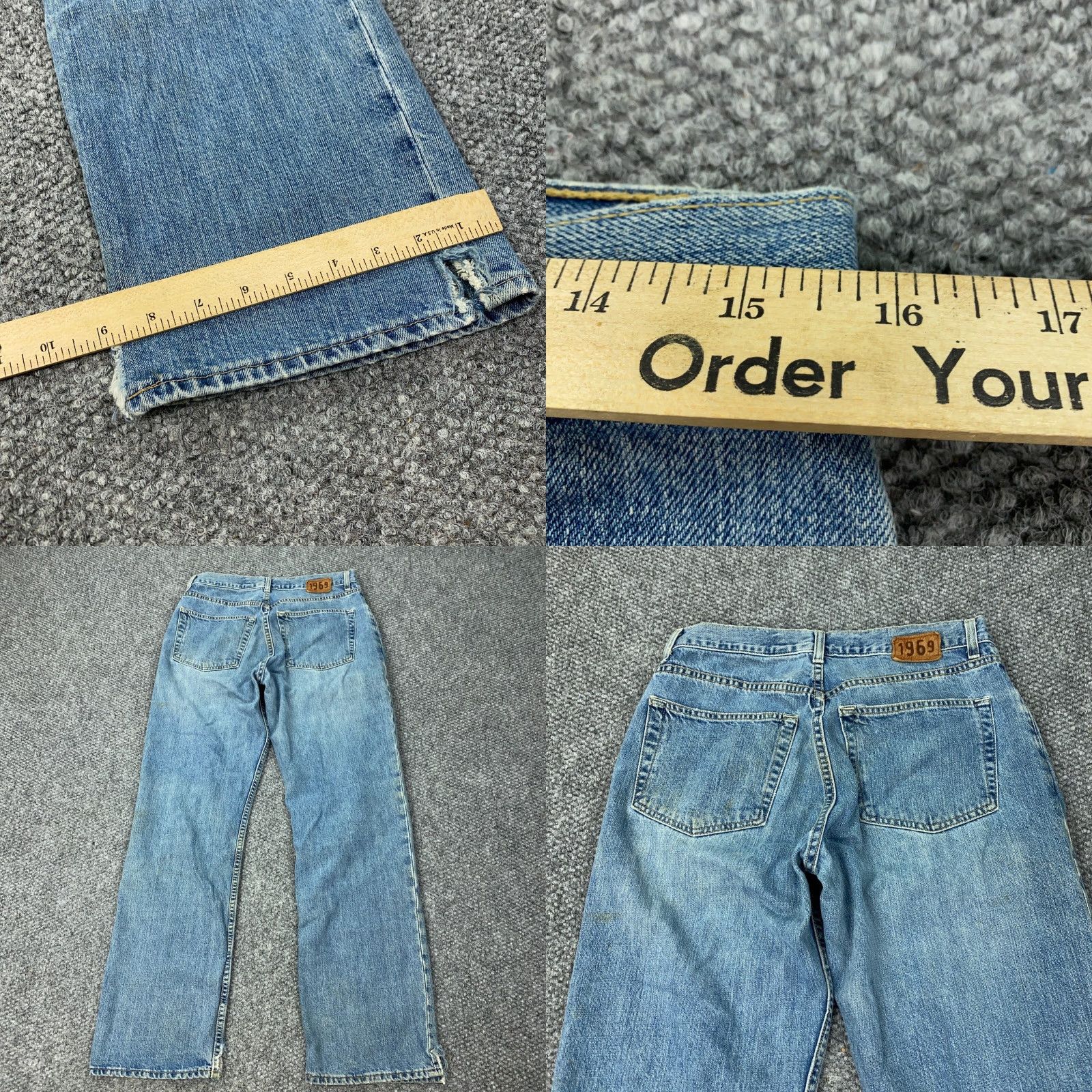 Gap VINTAGE Gap 1969 Jeans Men 31x31 Blue Denim Distressed Grunge 90s Regular Fit Straight 5-Pocket Mens Size US 31 - 8 Thumbnail