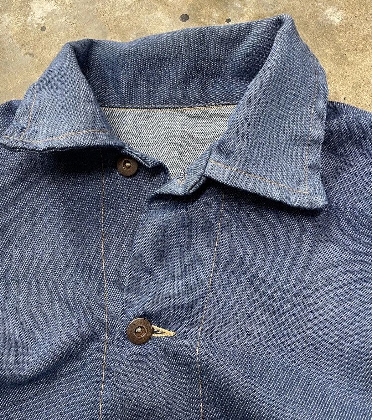 Vintage 50’s prison issue blue denim chore coat jacket amazing fade Size US XL / EU 56 / 4 - 2 Thumbnail
