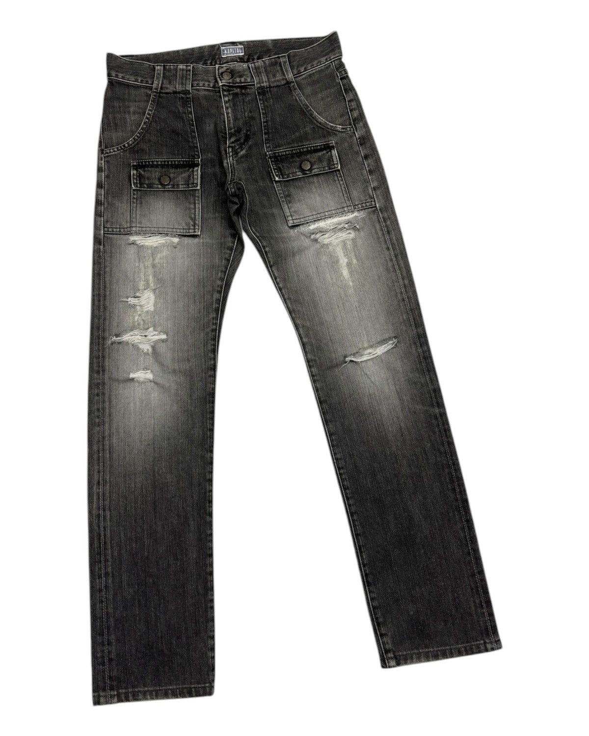 Kapital Kountry KAPITAL SLIM FIT DISTRESSED BUSH JEANS Size US 30 / EU 46 - 3 Thumbnail