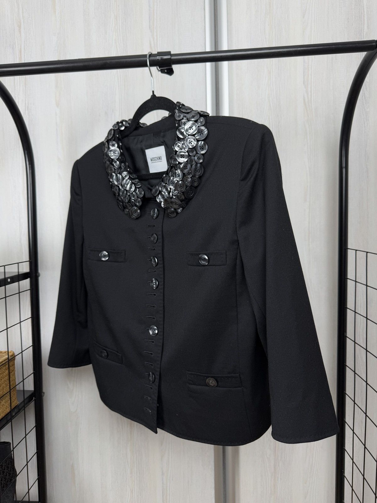 Moschino Moschino Cheap and Chic Pearl buttons collar black jacket Size XL / US 12-14 / IT 48-50 - 3 Thumbnail