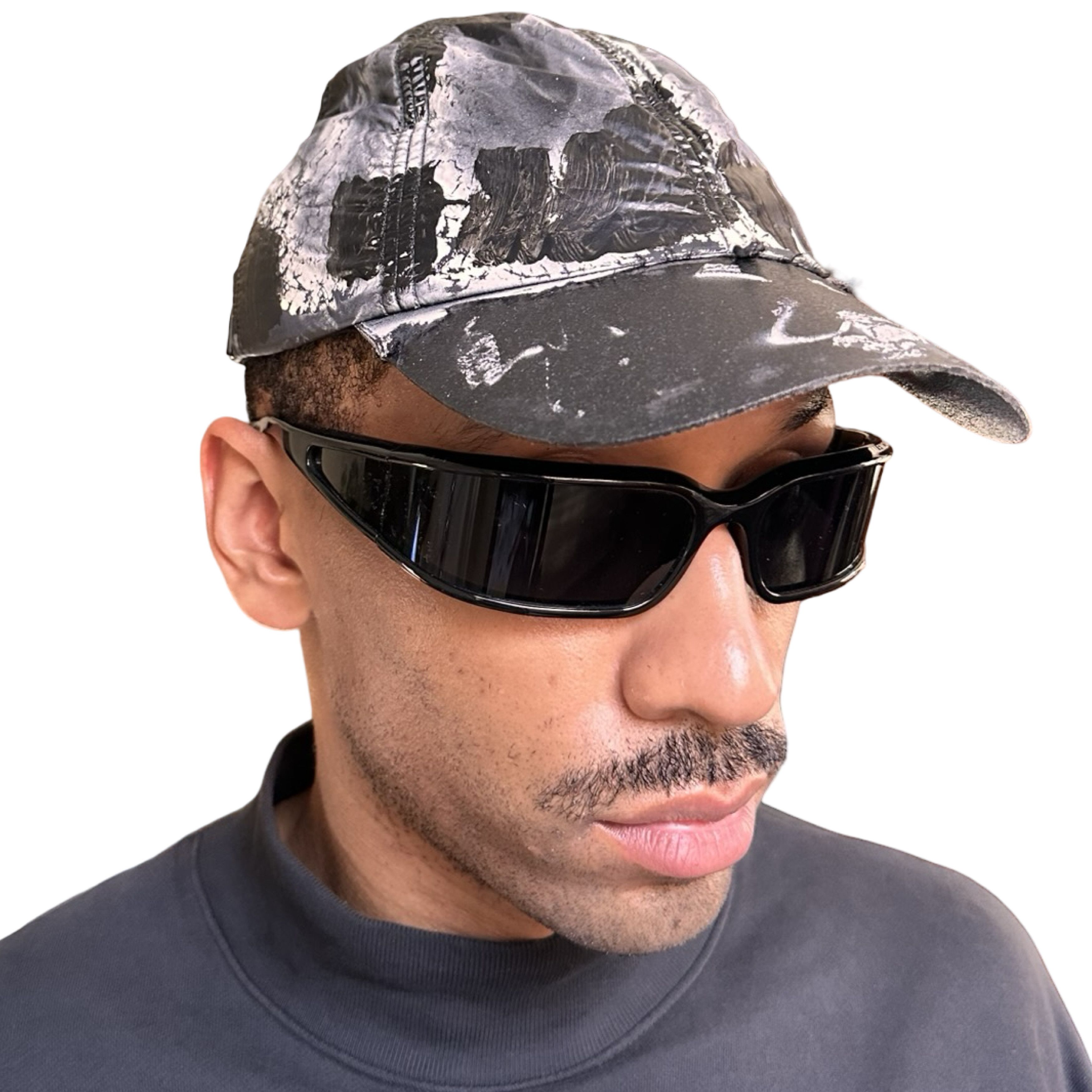 Vintage ASTROBOI* Black Nylon Painted Hat Size ONE SIZE - 7 Thumbnail