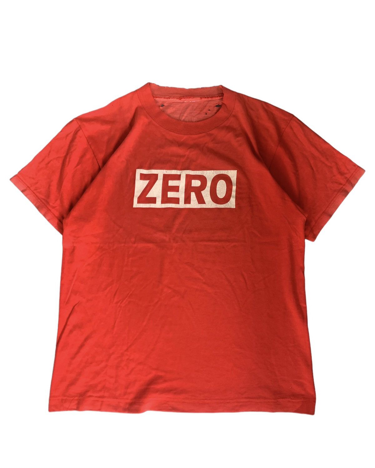 image of Skategang x Vintage Zero Skateboards Slay 00S Distressed Tee in Red, Men's (Size Medium)