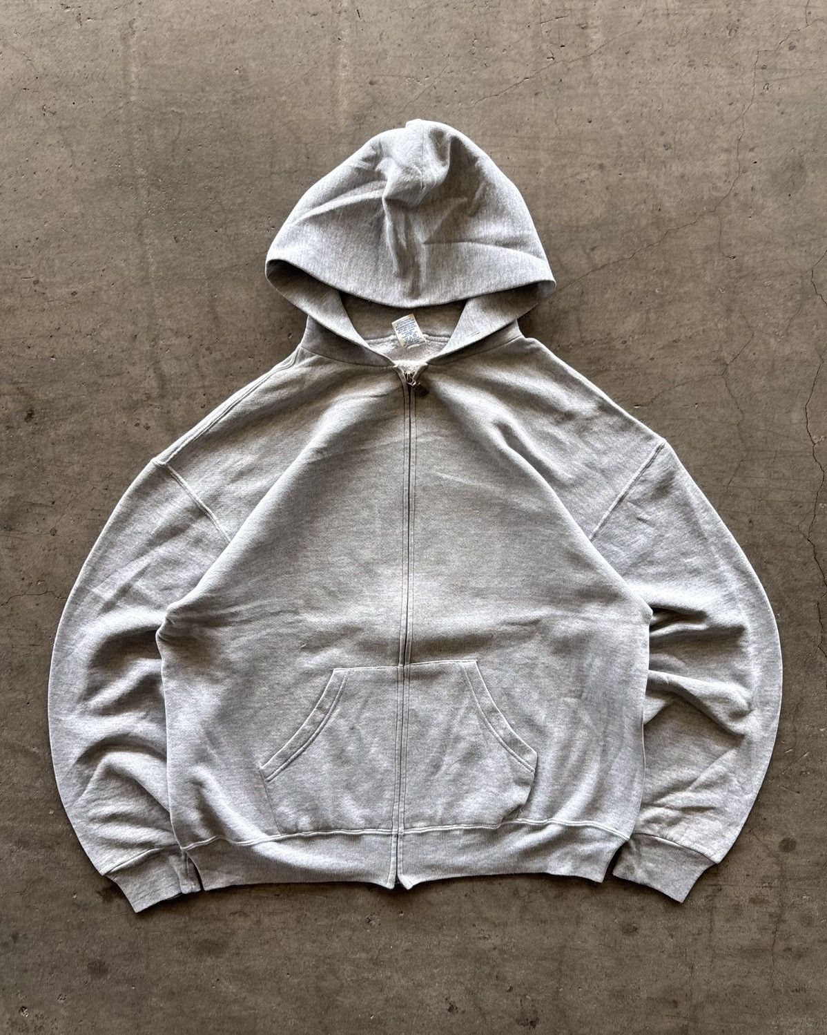Russell Athletic Blank Grey Zip Up Hoodie