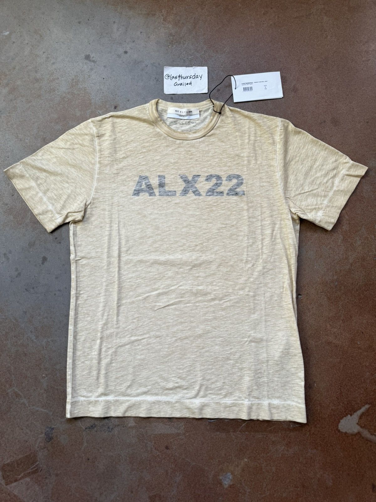 image of 1017 Alyx 9Sm Graphic S/s Tee Natural Large in Tan, Men's