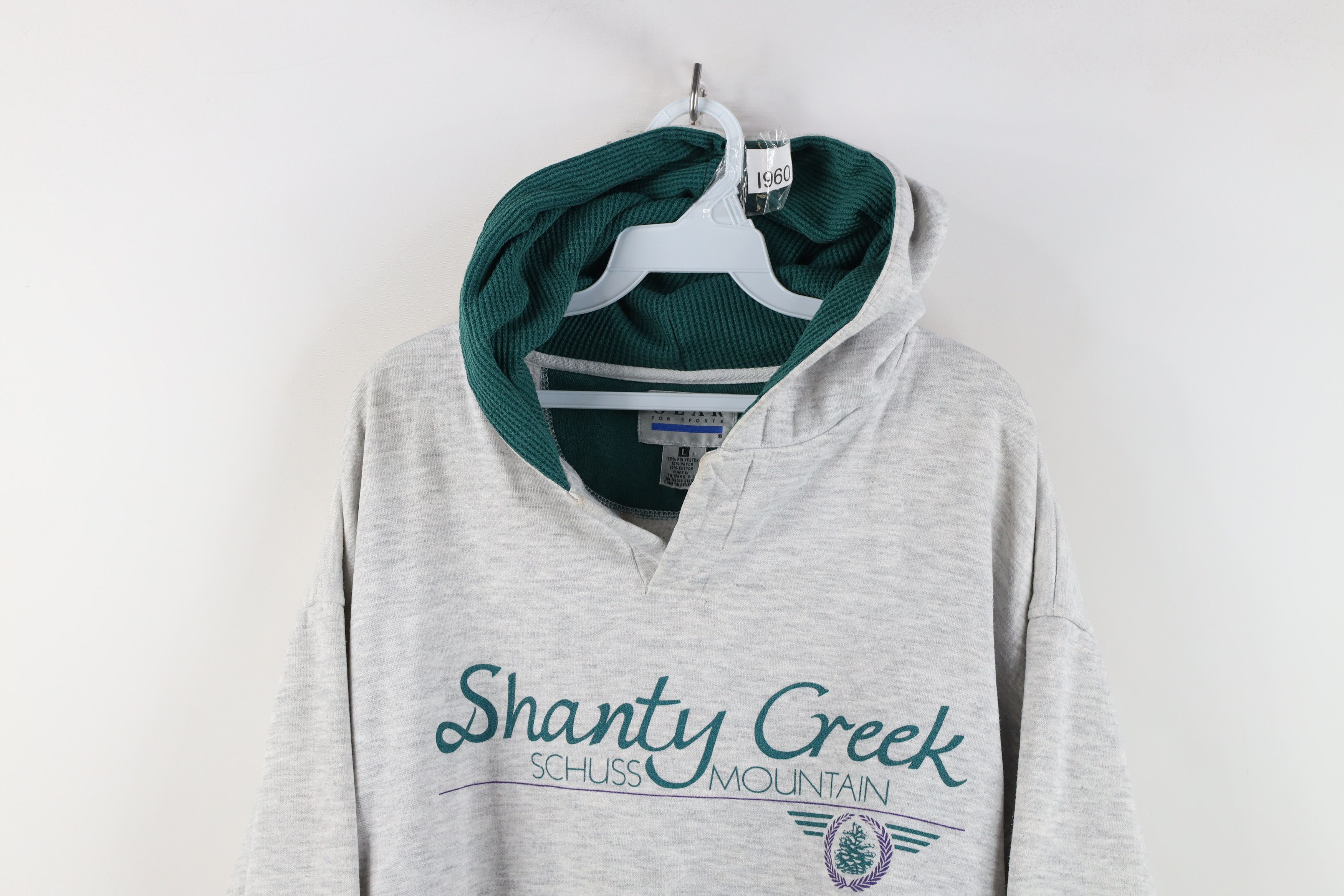 Vintage Vintage 90s Shanty Creek Schuss Mountain Striped Hoodie Size US L / EU 52-54 / 3 - 2 Thumbnail