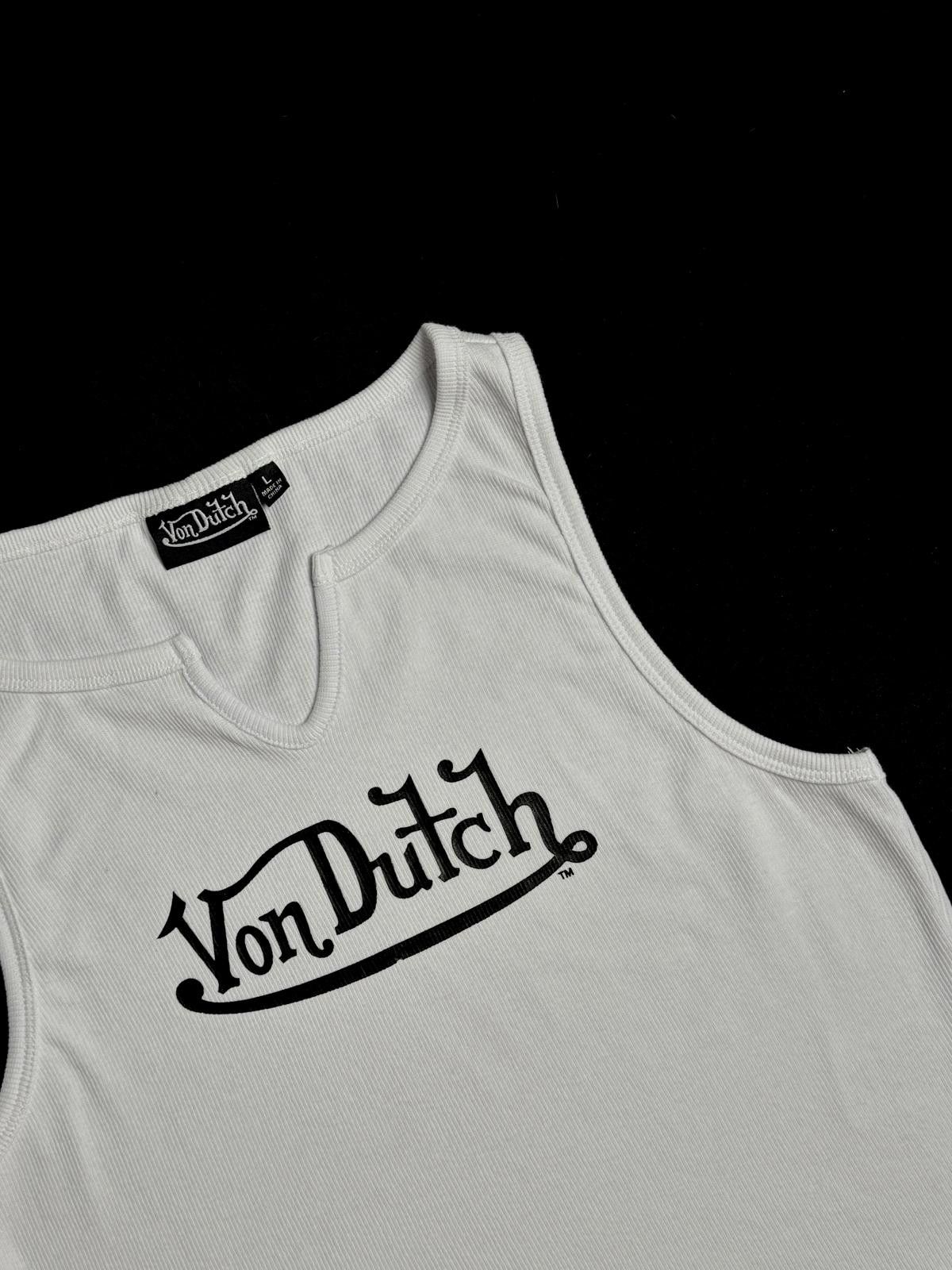 Von Dutch Y2k Von Dutch Classic Cropped White Tank Top Large Size L / US 10 / IT 46 - 4 Thumbnail