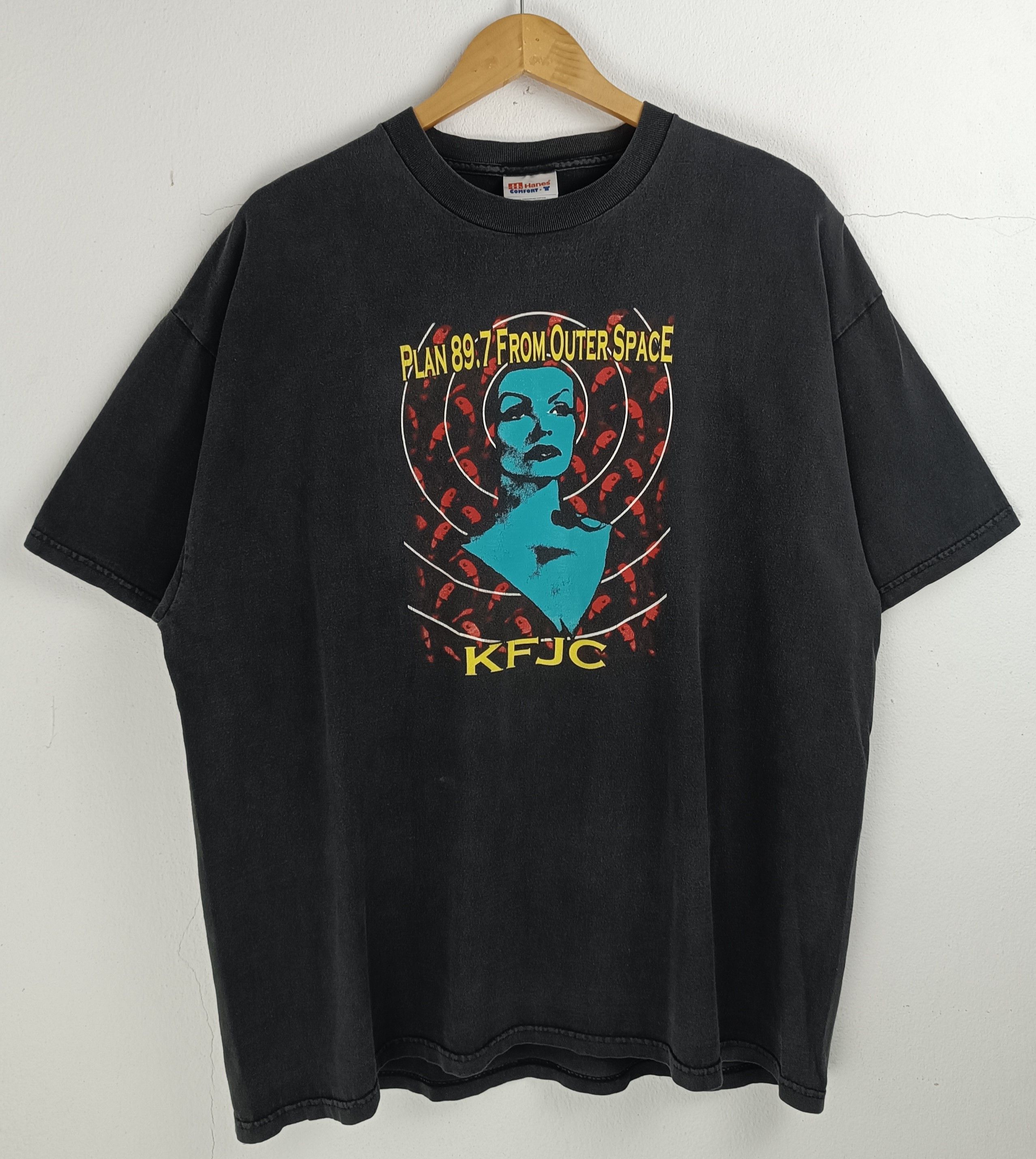 Vintage VINTAGE 90'S FADED KFJC PLAN 89.7 FROM OUTER SPACE VERY RARE Size US XL / EU 56 / 4 - 3 Thumbnail