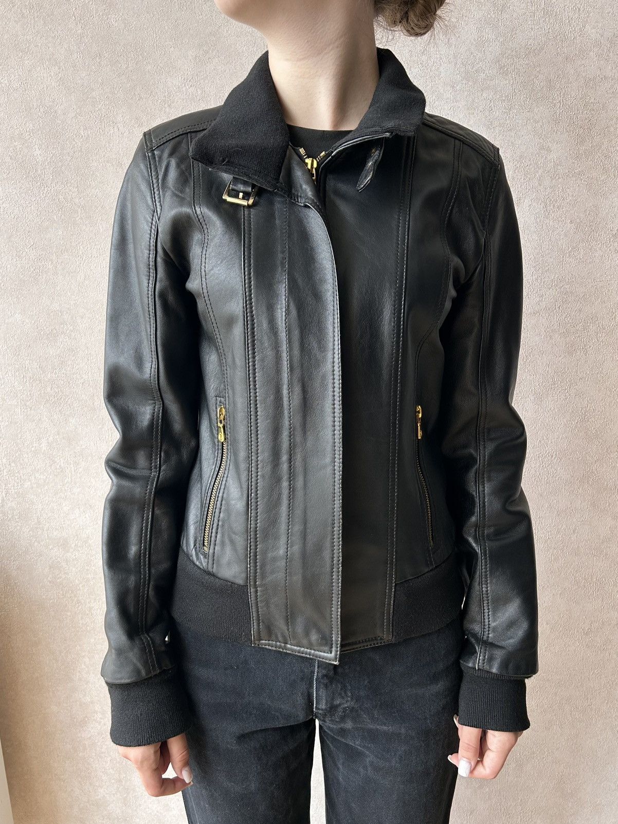 Dolce & Gabbana Dolce Gabbana Sheepskin Leather Moto Biker Jacket Size XS / US 0-2 / IT 36-38 - 2 Thumbnail
