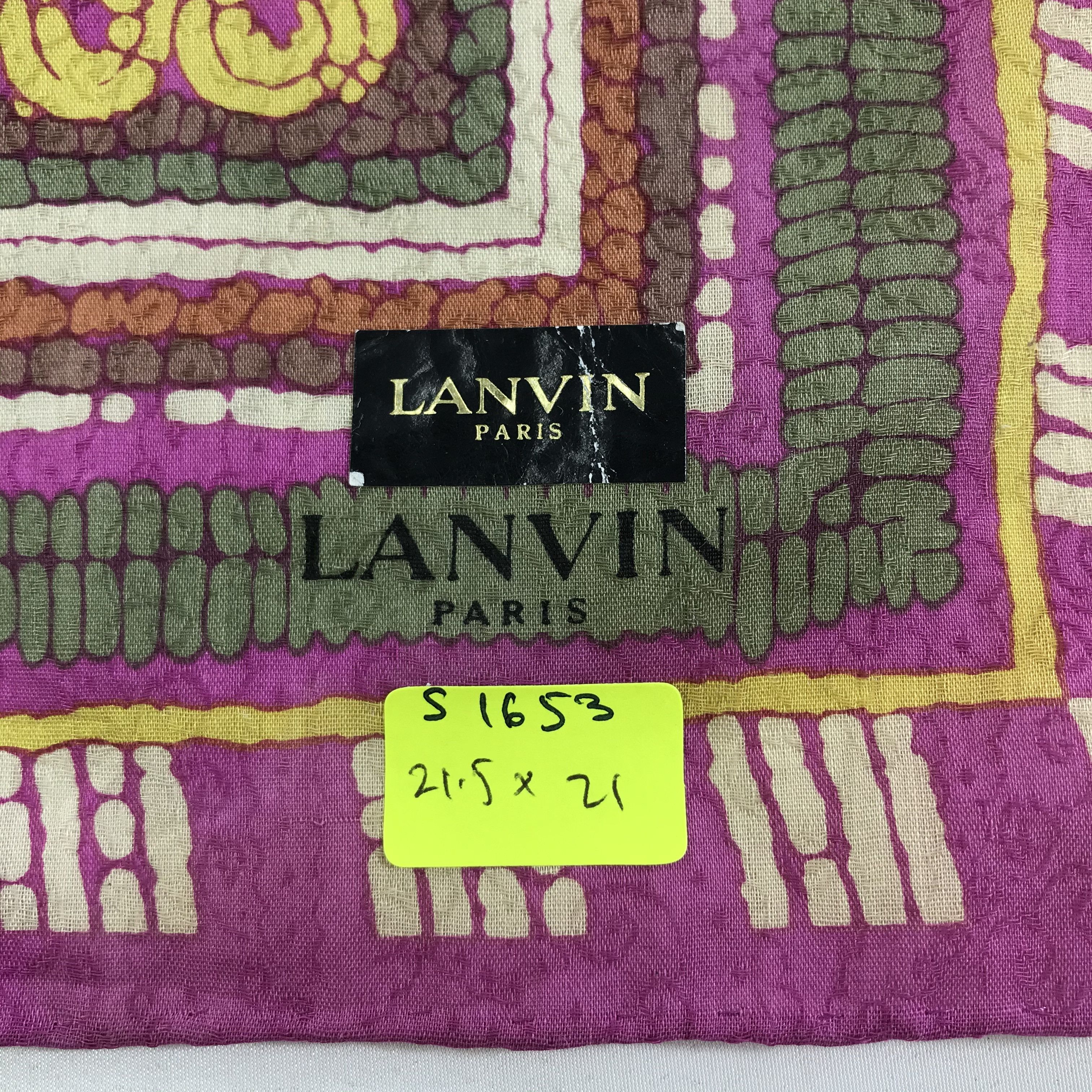 Lanvin × Vintage Lanvin Bandana / Handkerchief / Neckerchief - S1653 Size ONE SIZE - 5 Thumbnail