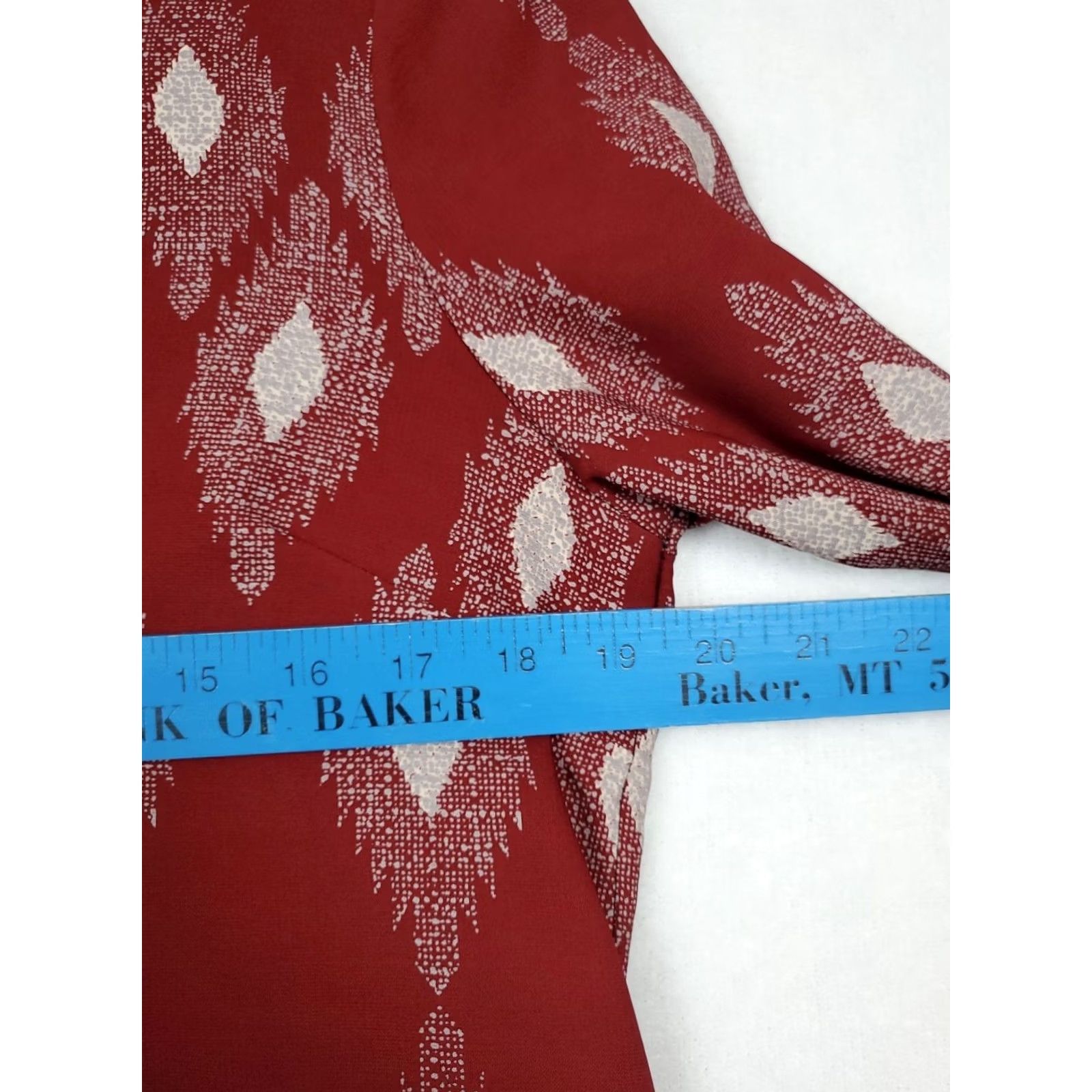 Vintage VINTAGE Gilli Tunic Mini Dress Maroon All Over Southwestern Print Boho Festival M Made USA Size M / US 6-8 / IT 42-44 - 6 Thumbnail