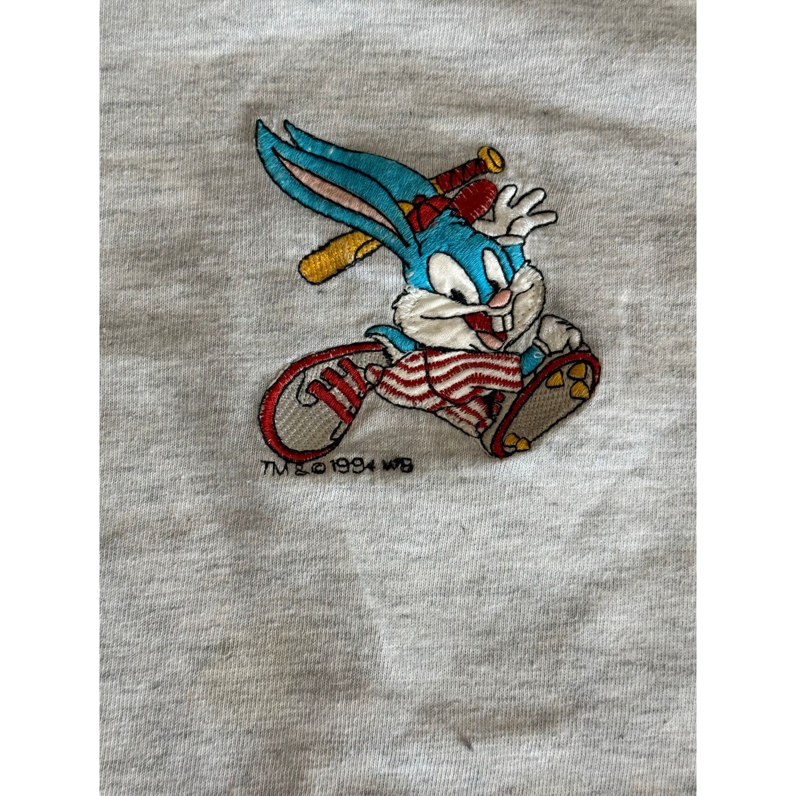 Warner Bros Vintage 90s Tiny Toon Adventures Buster Bunny Embroidery Tee Size US L / EU 52-54 / 3 - 1 Thumbnail