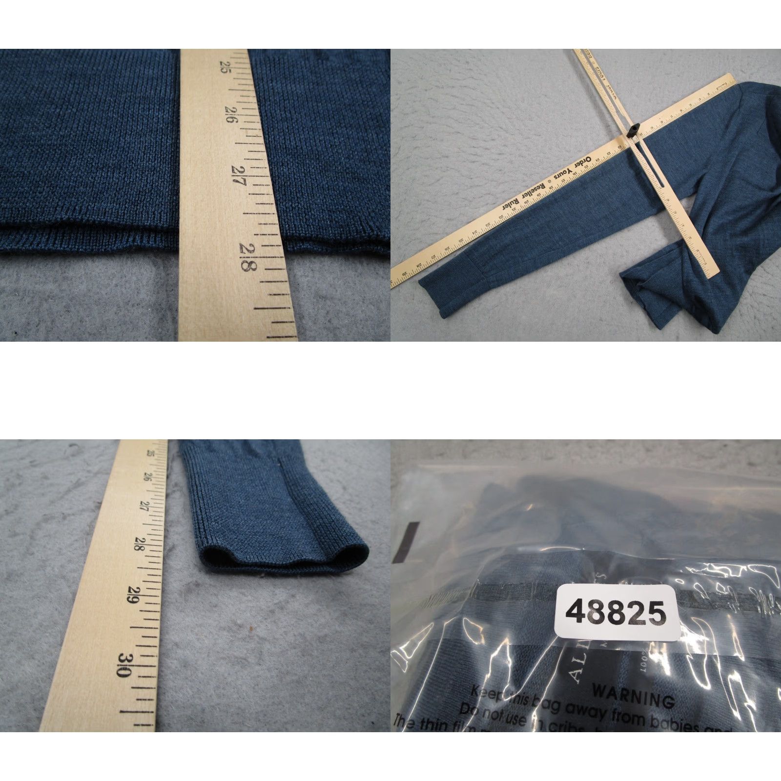 Allsaints AllSaints Sweater Mens Medium Blue Merino Wool Crew Pullover Knit with Ramskull Logo Size US M / EU 48-50 / 2 - 8 Thumbnail
