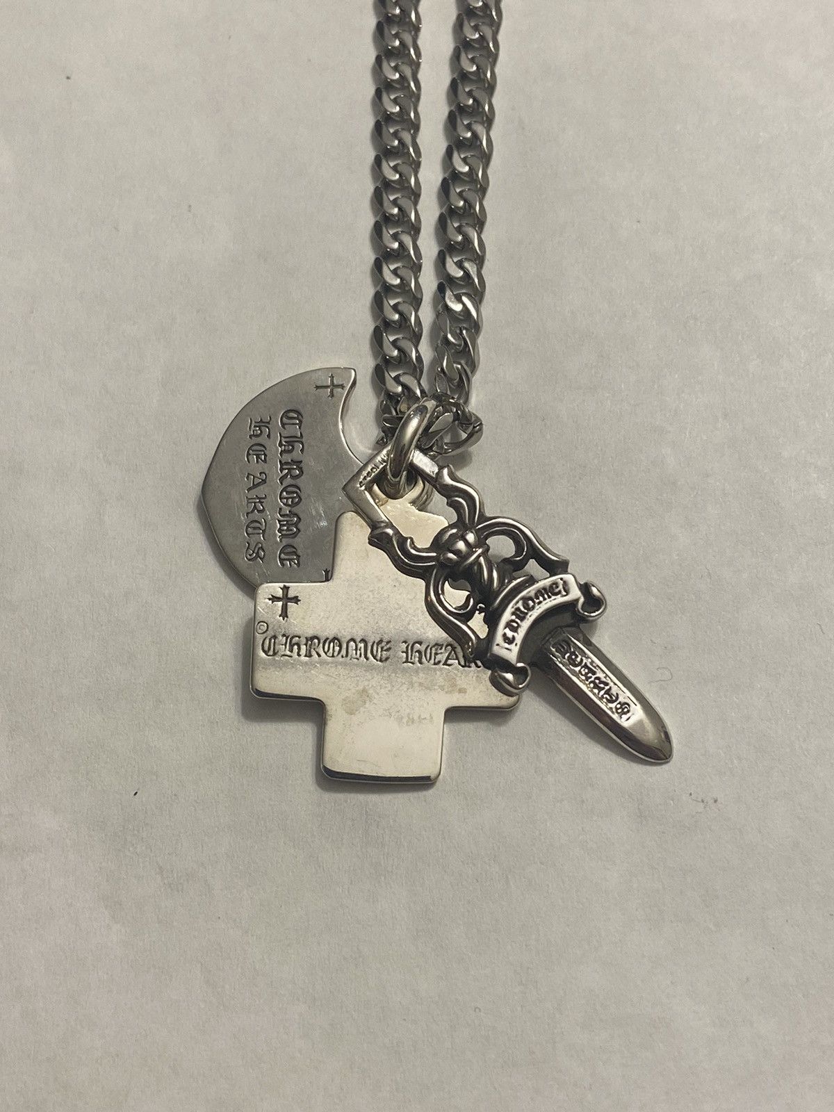 Chrome Hearts Chrome Hearts 3 Trinkets Pendant Chain Necklace Dagger ...